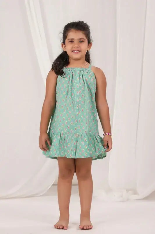 Summer Sleeveless Cotton Mint Green Dress