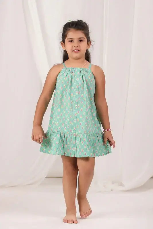 Summer Sleeveless Cotton Mint Green Dress