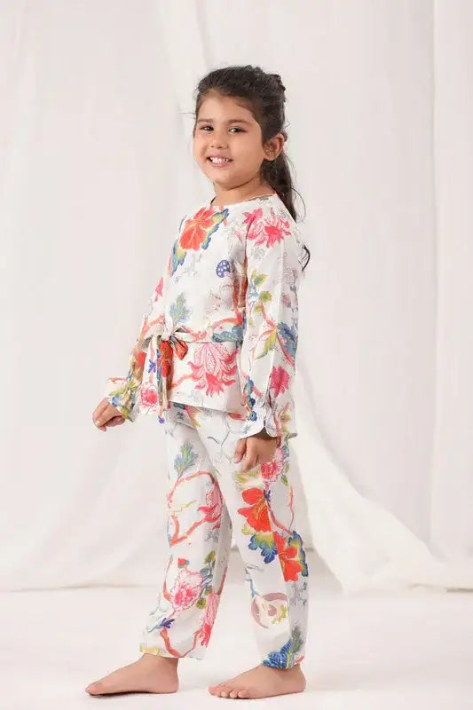 Ivory Bloom Russian Silk Coord Set