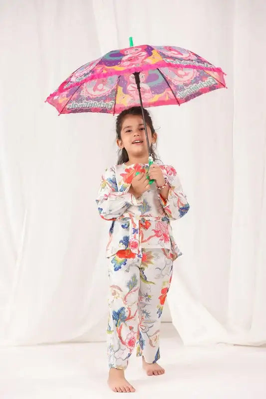 Ivory Bloom Russian Silk Coord Set