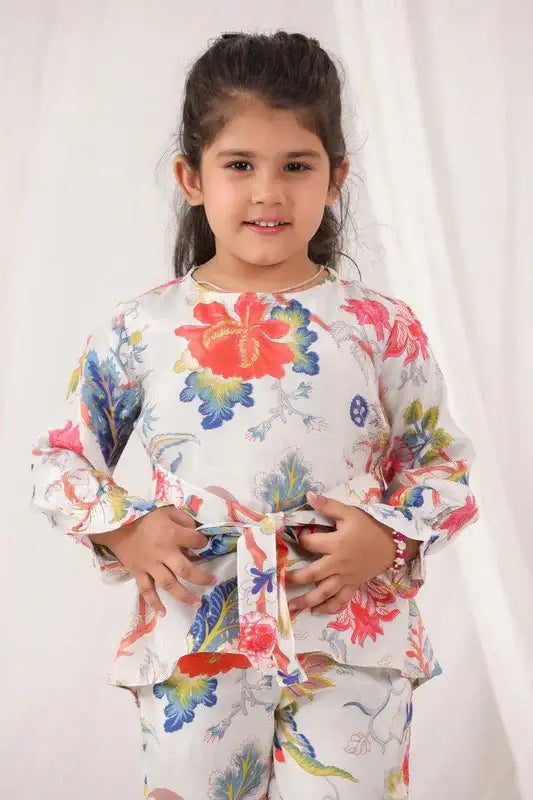 Ivory Bloom Russian Silk Coord Set