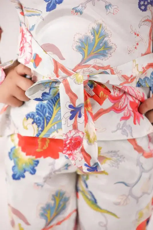 Ivory Bloom Russian Silk Coord Set