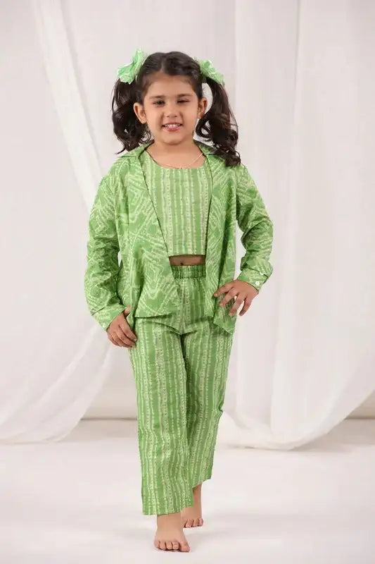 Evergreen Shibori Cotton Three-Piece Set
