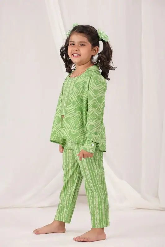 Evergreen Shibori Cotton Three-Piece Set