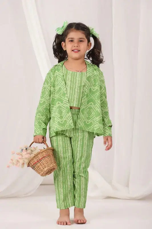 Evergreen Shibori Cotton Three-Piece Set