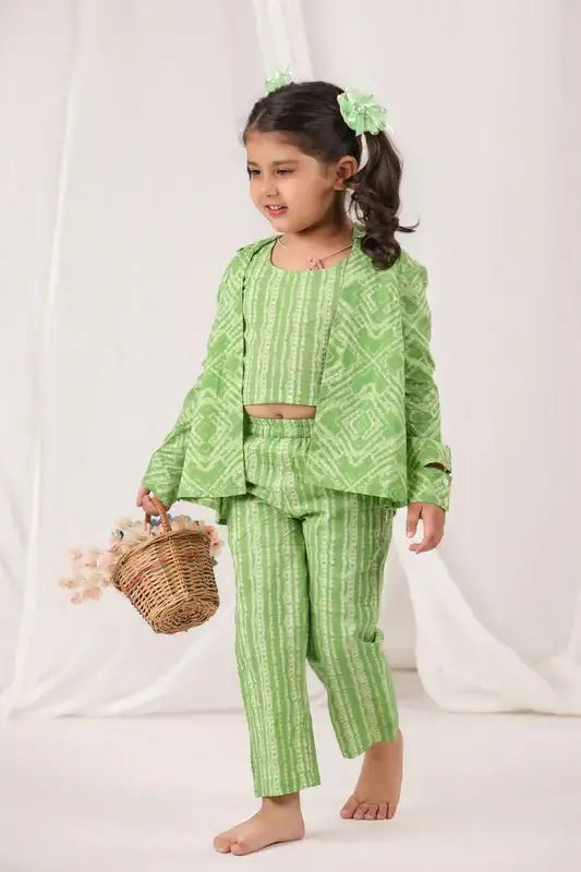 Evergreen Shibori Cotton Three-Piece Set