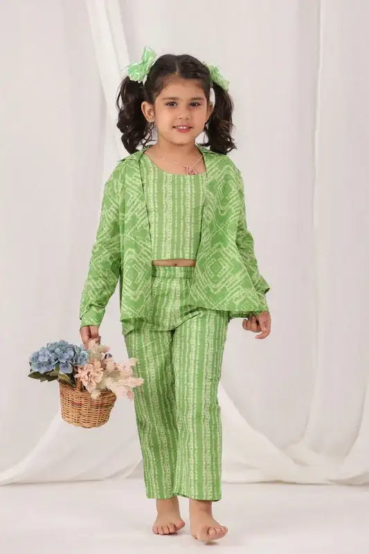 Evergreen Shibori Cotton Three-Piece Set