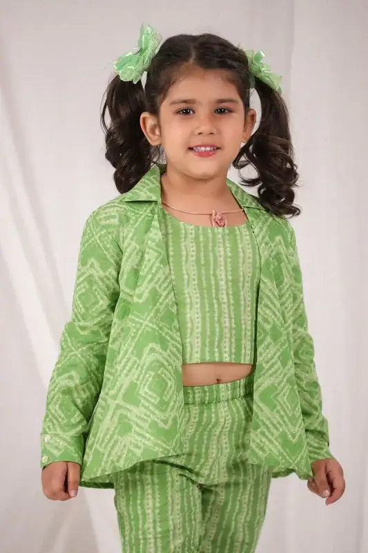 Evergreen Shibori Cotton Three-Piece Set