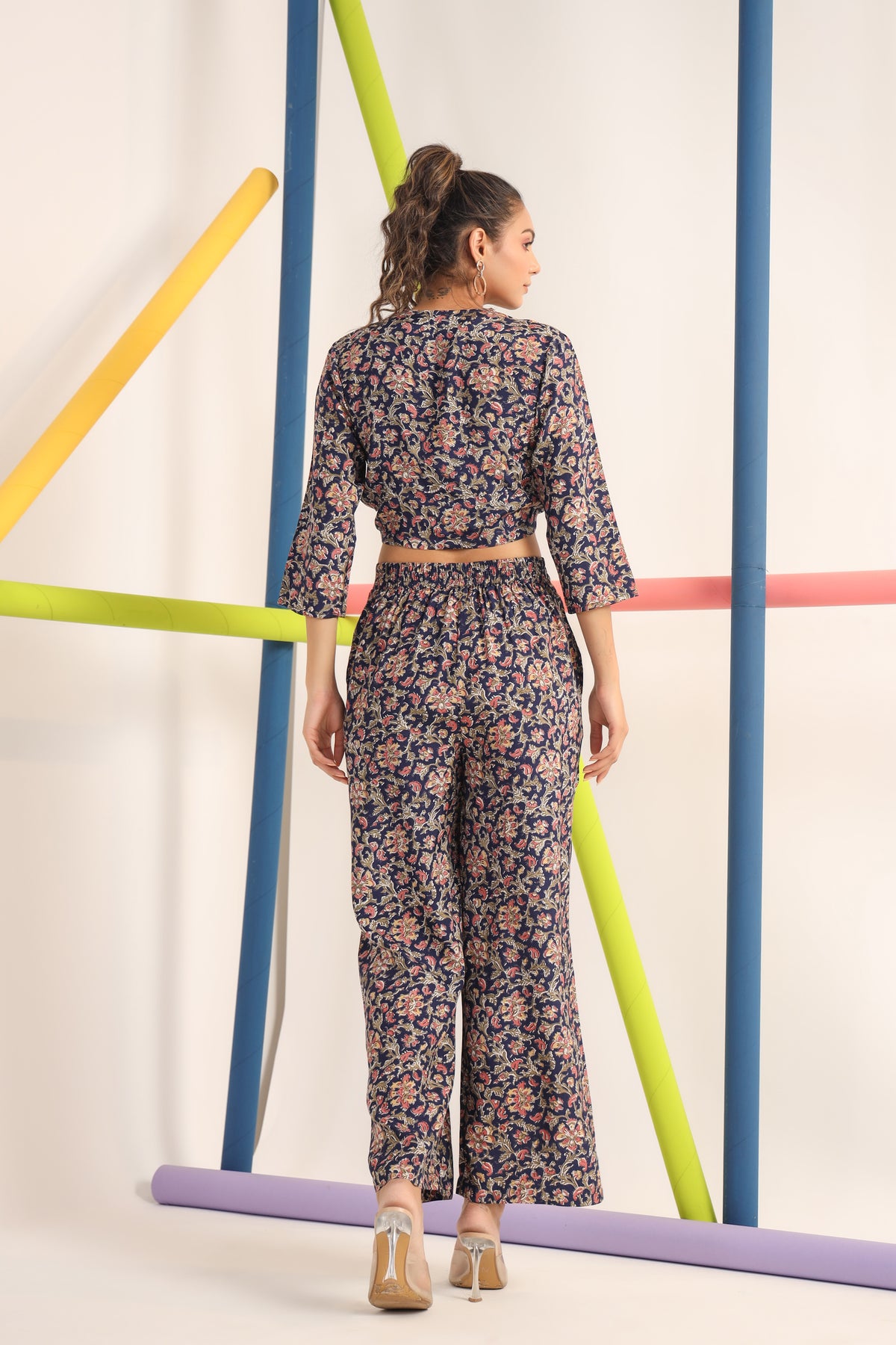 Jaipuri Jaal on blue Cotton Co-ord set