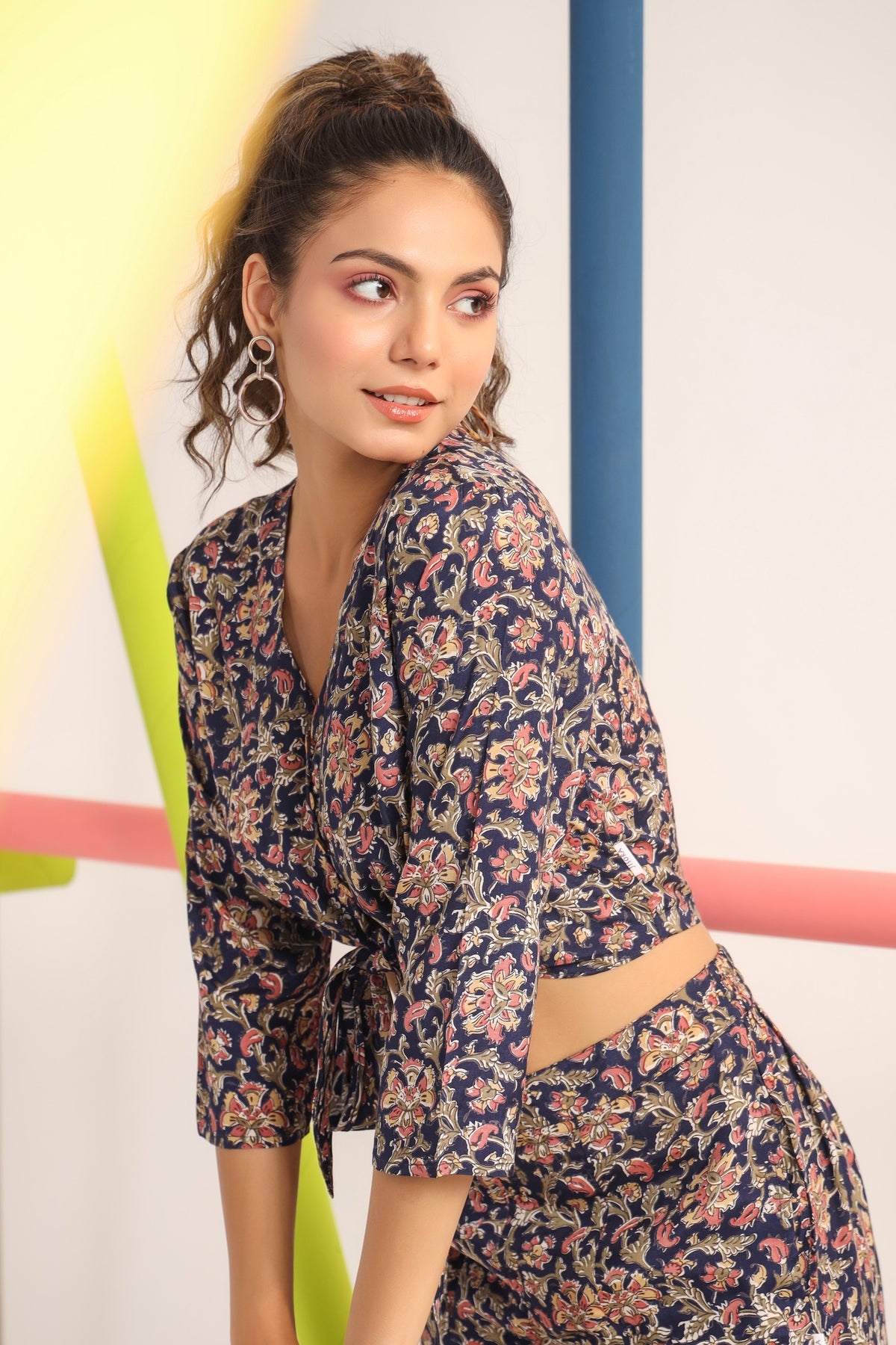 Jaipuri Jaal on blue Cotton Co-ord set
