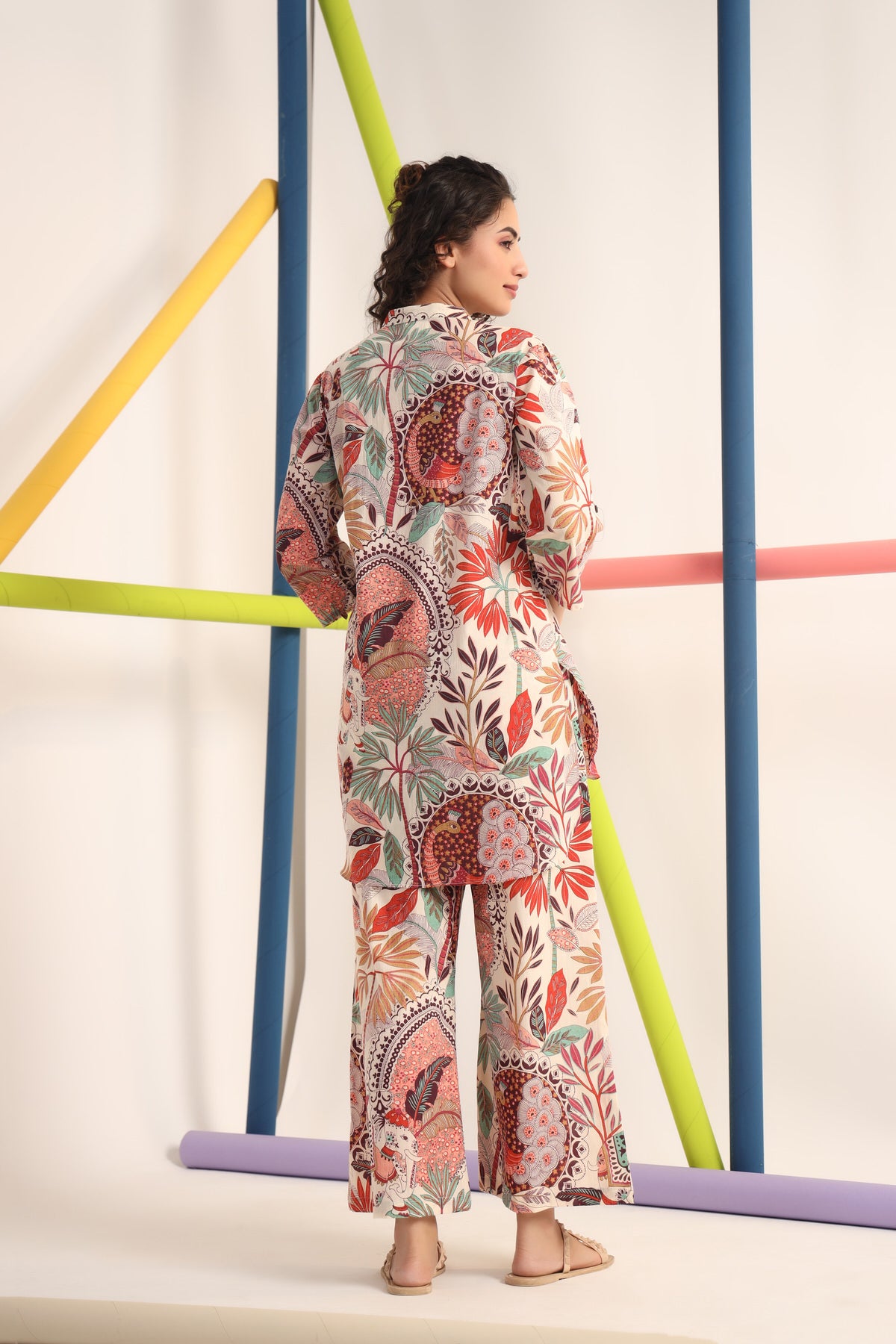 Bohemian Multi Coloured Cotton Co-ord Set