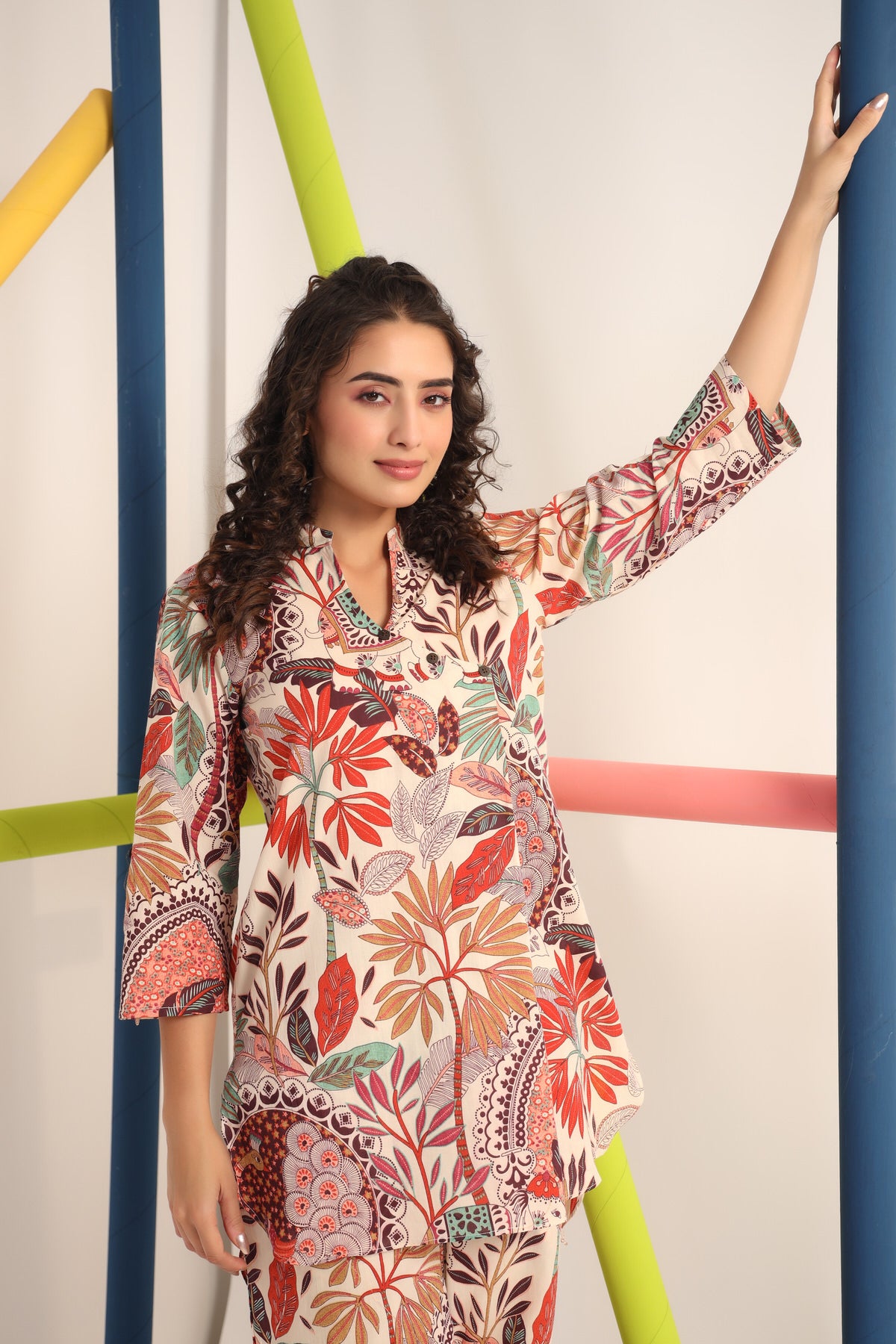 Bohemian Multi Coloured Cotton Co-ord Set