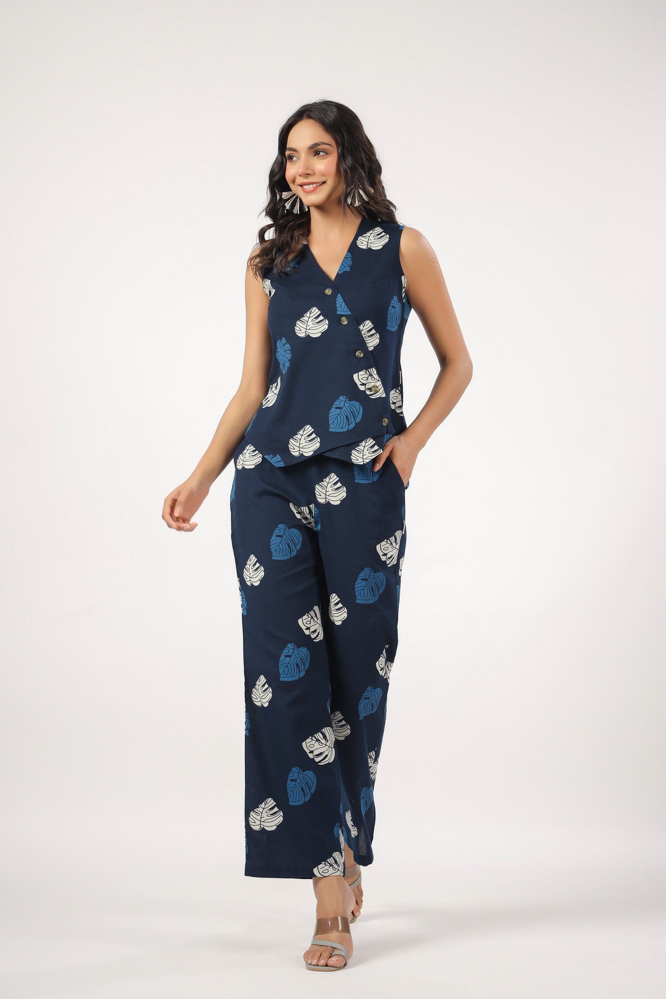 Palm Refresher Vest Cotton Flex Co-ord Set