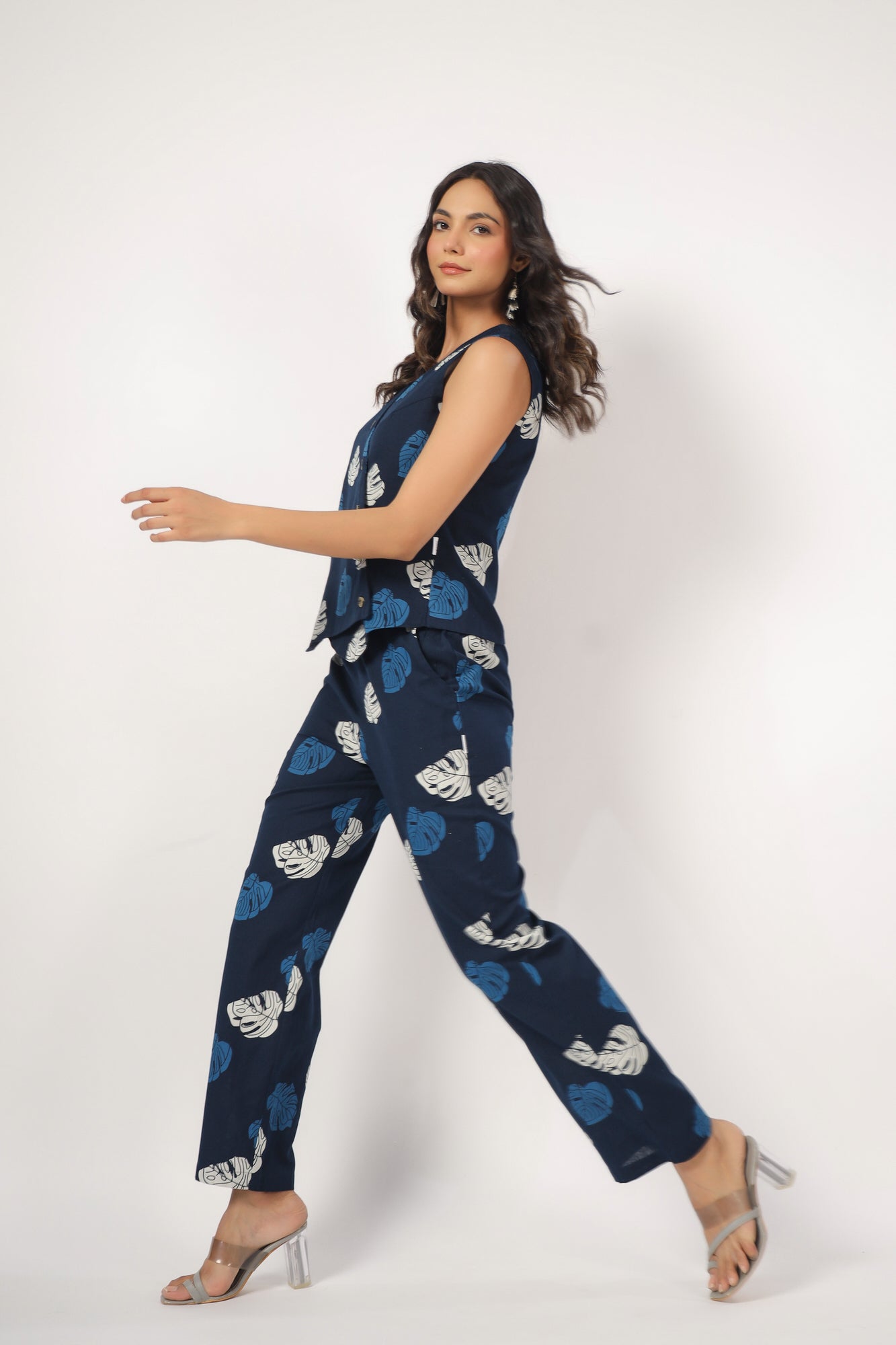Palm Refresher Vest Cotton Flex Co-ord Set