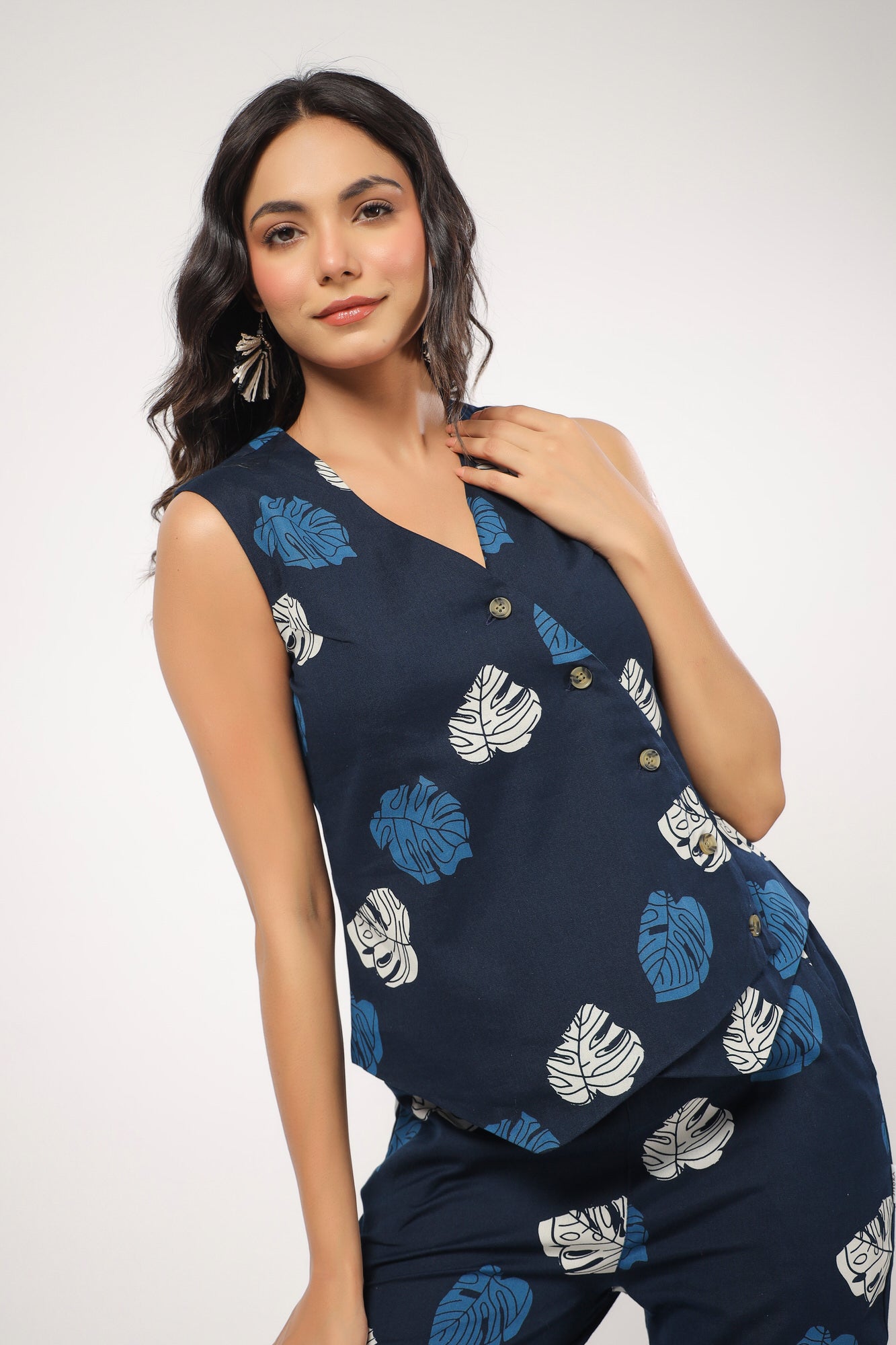 Palm Refresher Vest Cotton Flex Co-ord Set