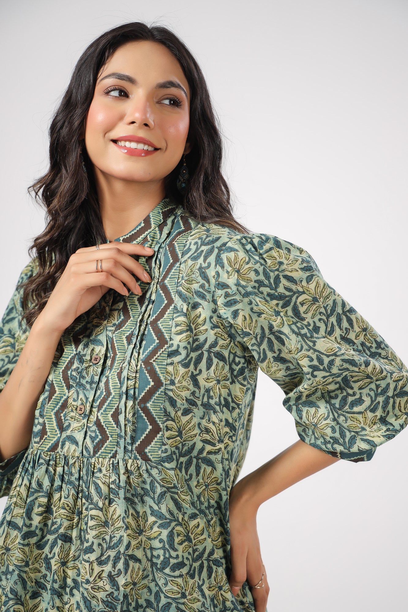 Zen Green Cotton Loungewear Top Set