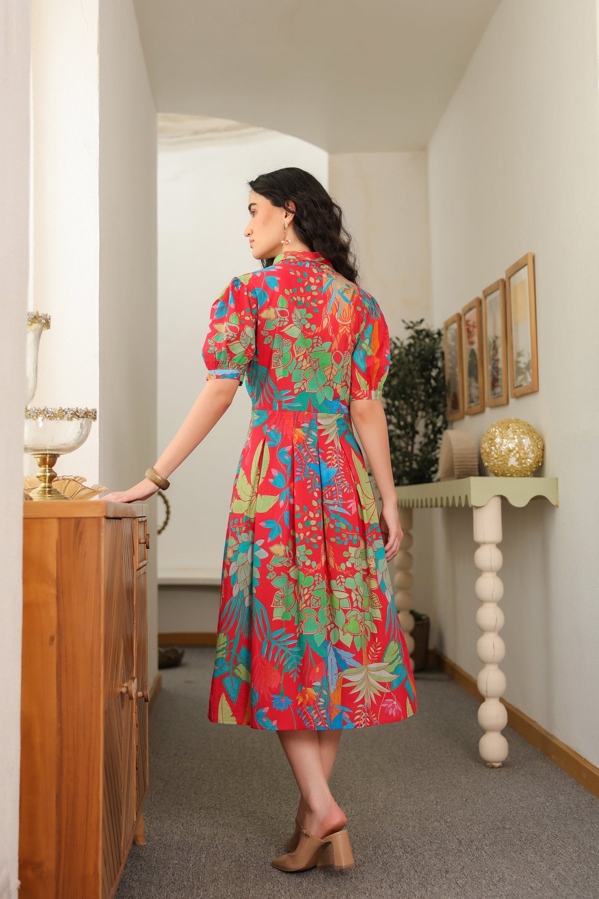Scarlet Tropics Cotton Dress