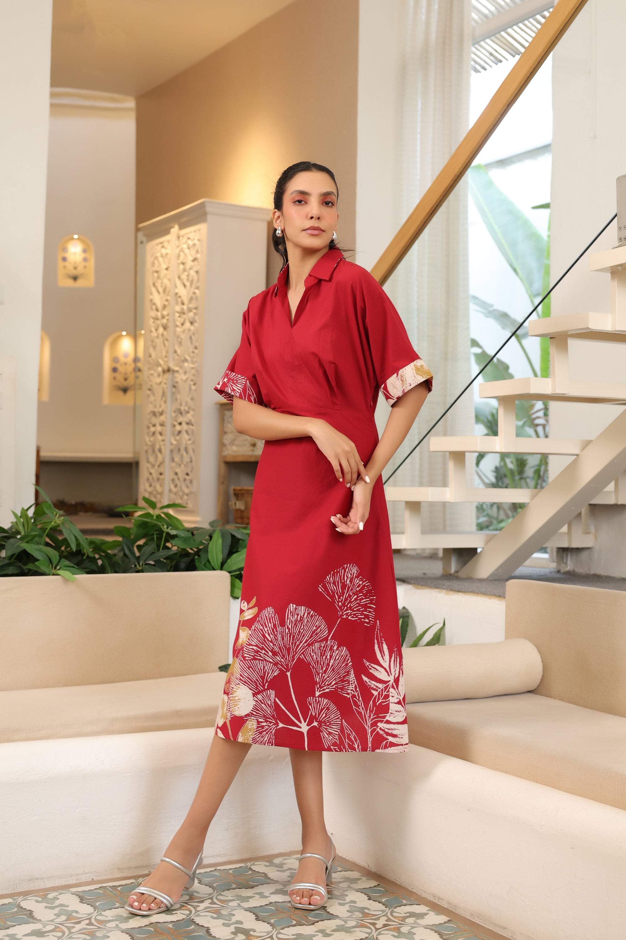 Scarlet Charm Cotton Dress