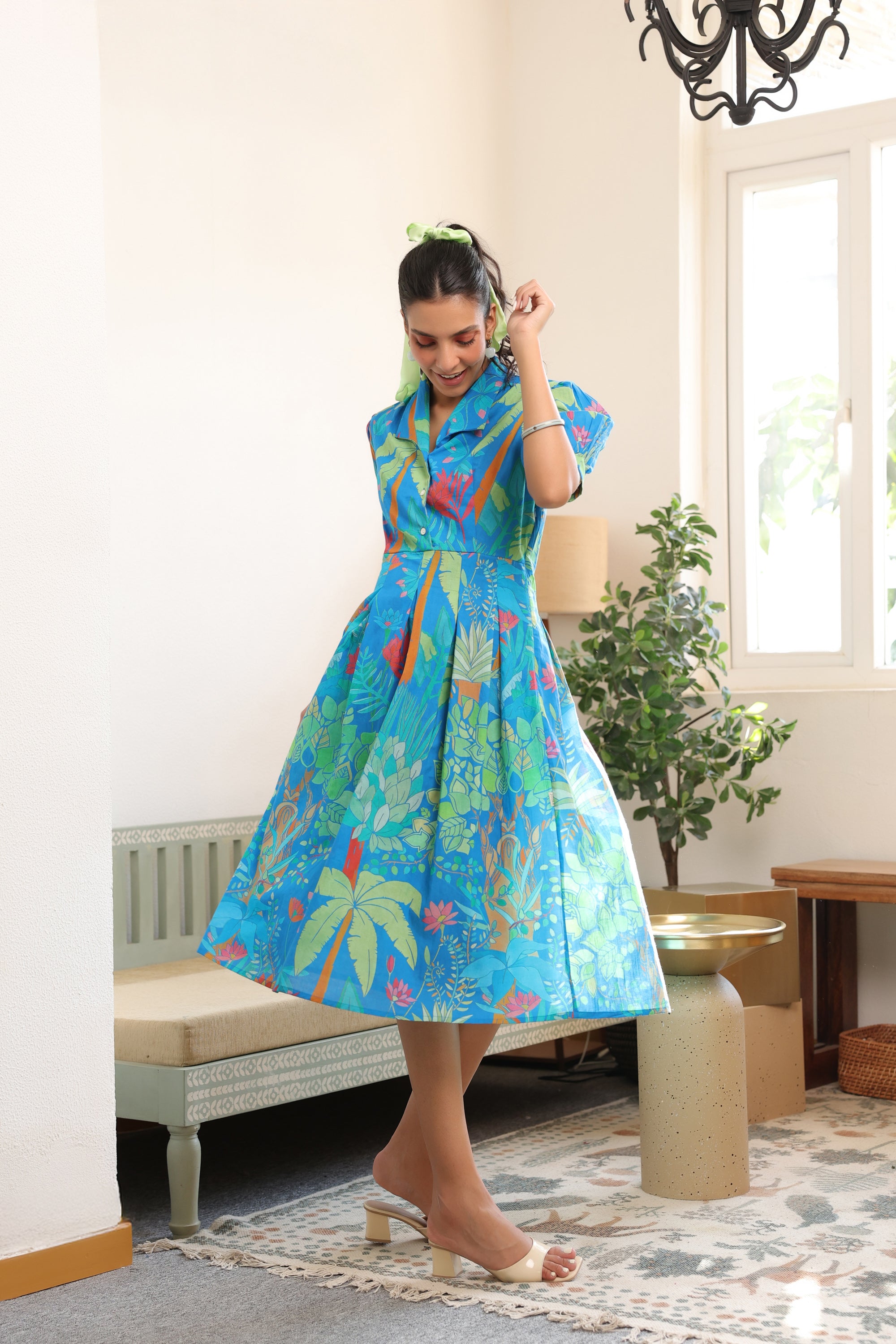 Jungle Symphony Vintage Cotton Dress