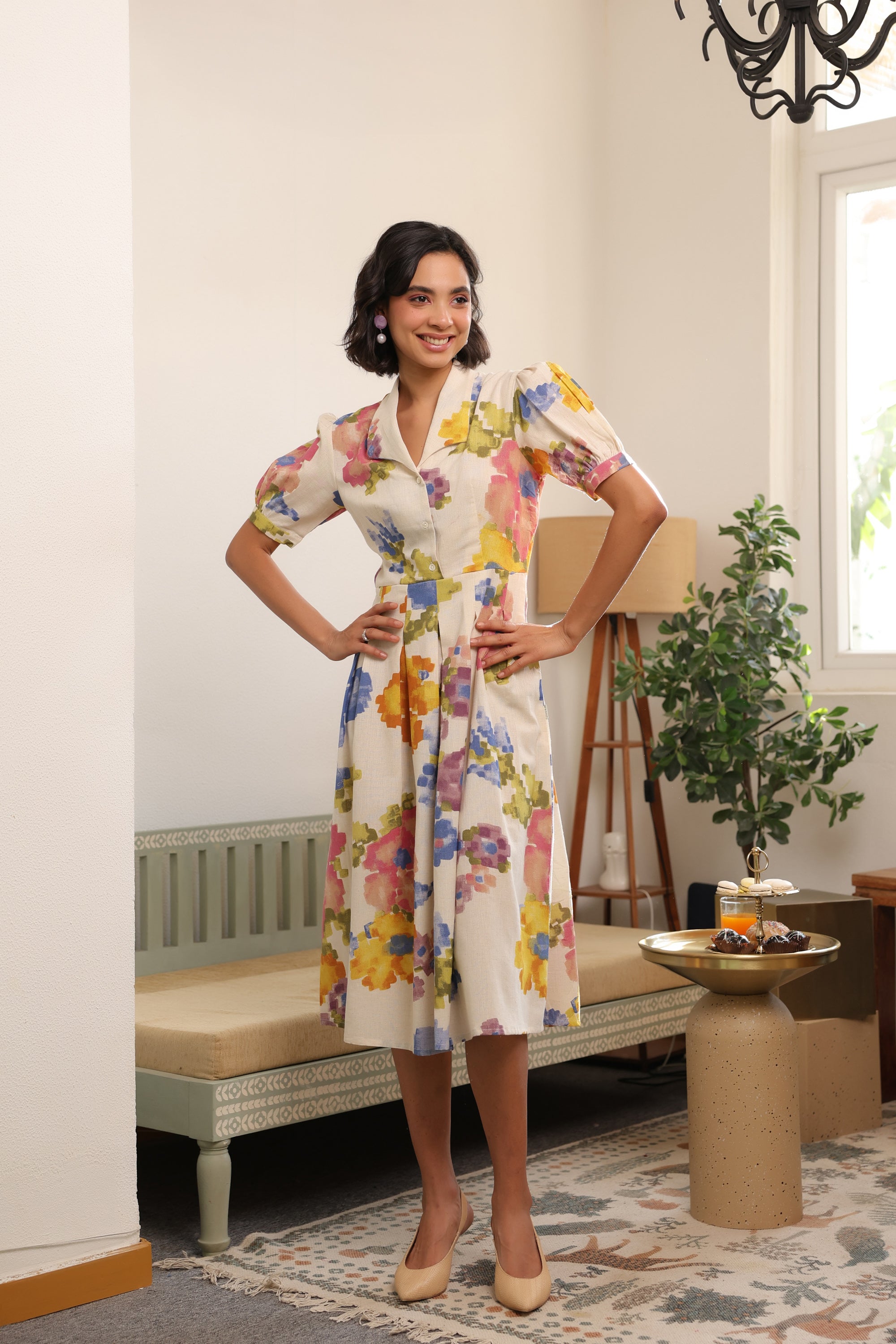 Spring Hues Vintage Cotton Flex Dress