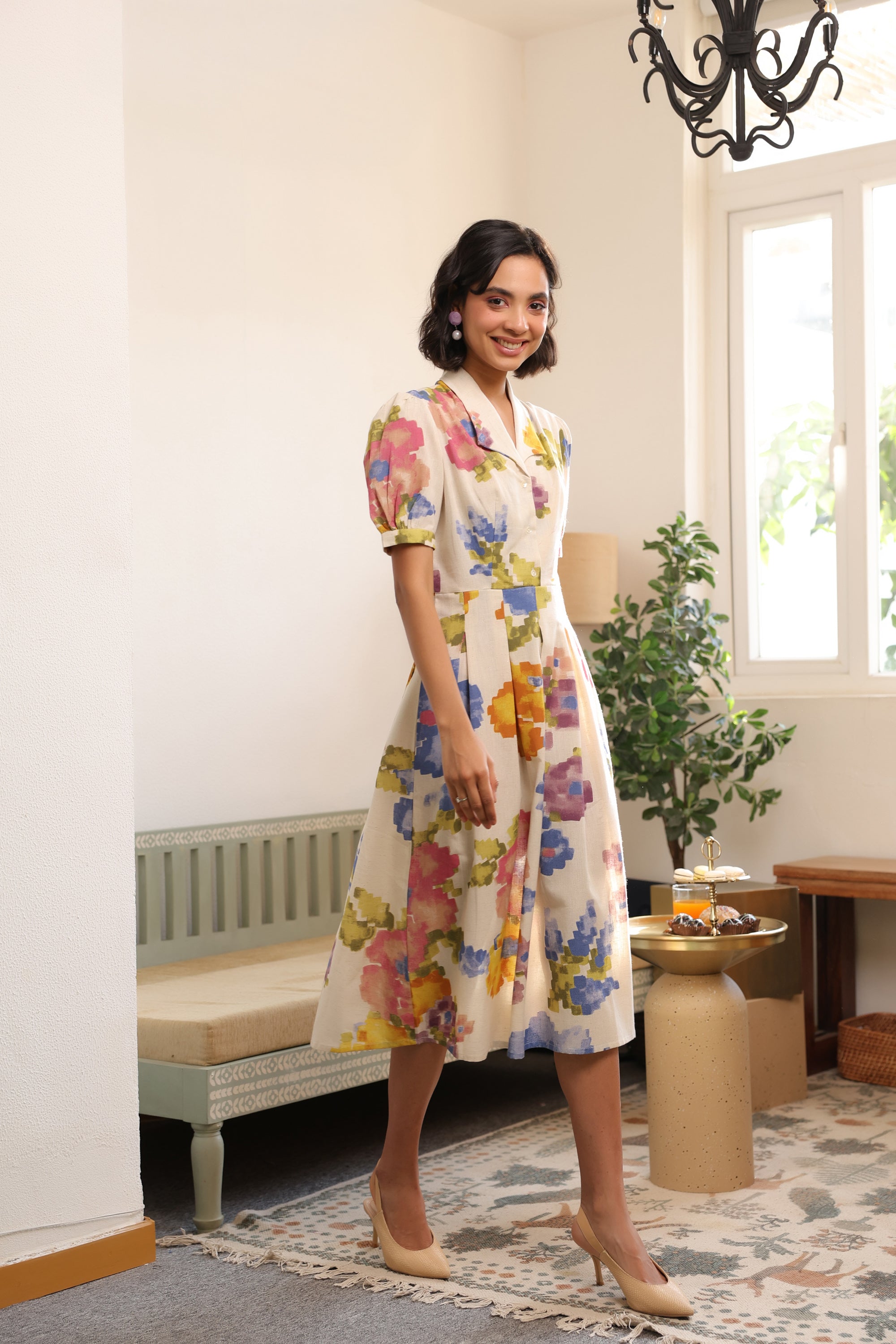 Spring Hues Vintage Cotton Flex Dress