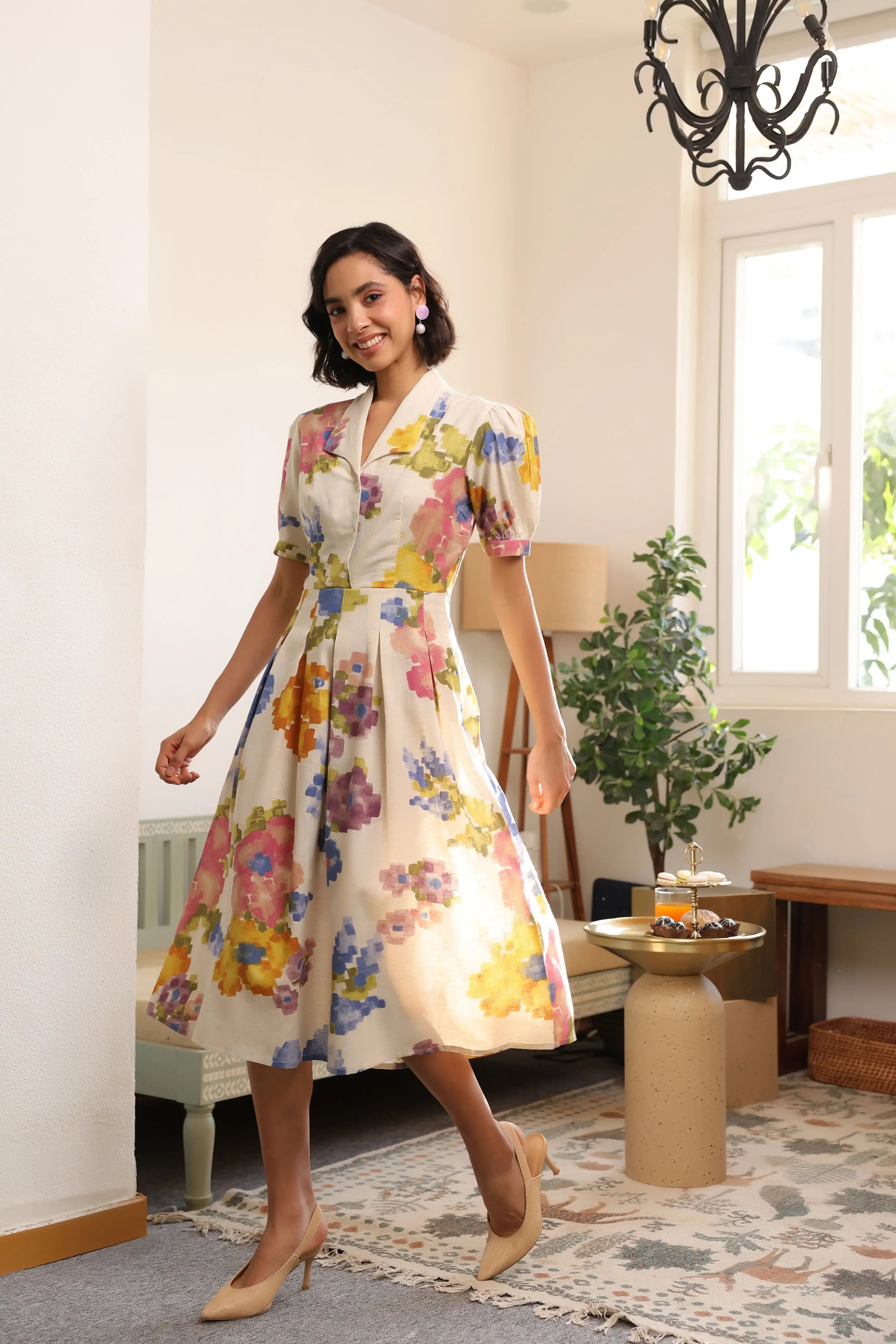Spring Hues Vintage Cotton Flex Dress