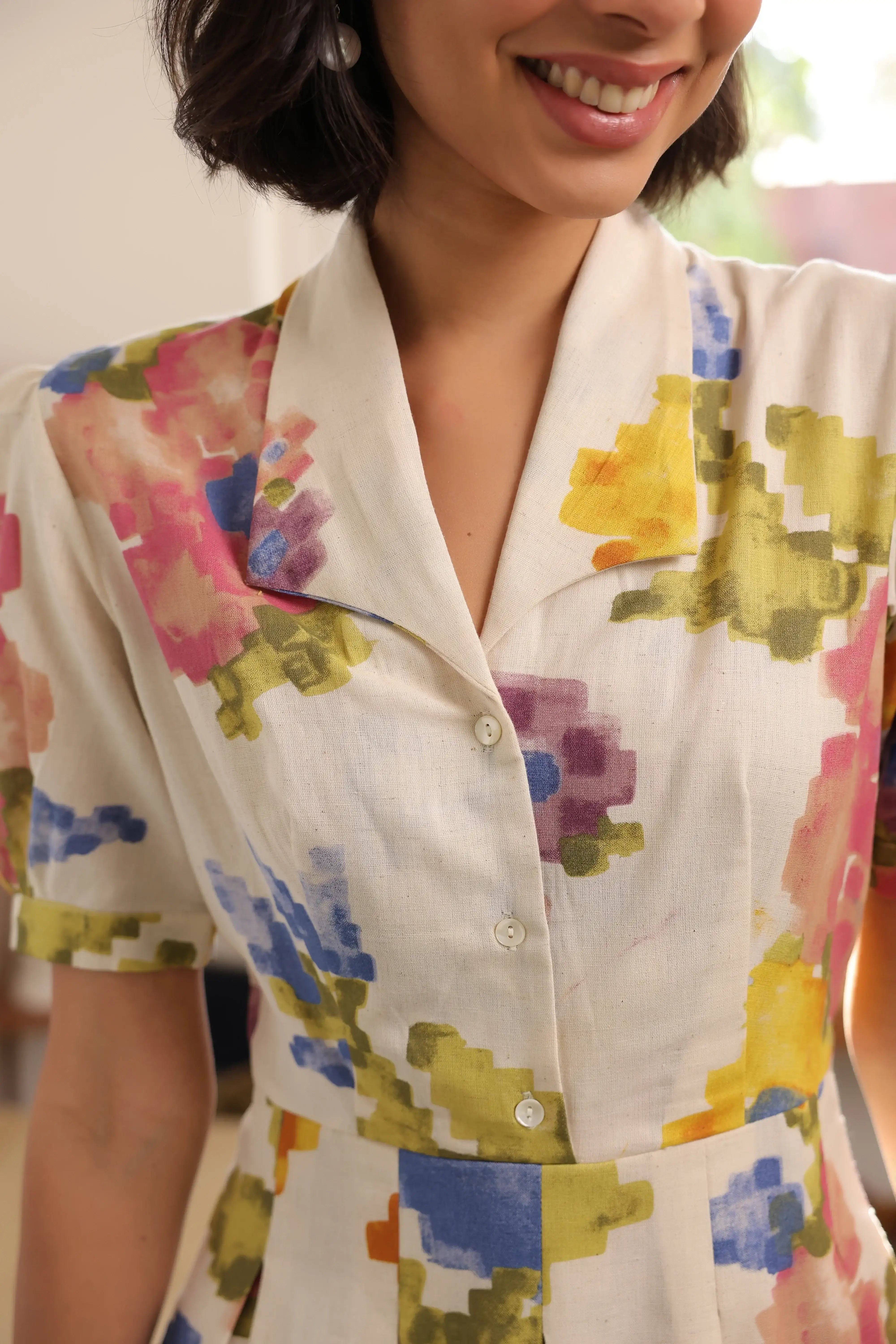 Spring Hues Vintage Cotton Flex Dress