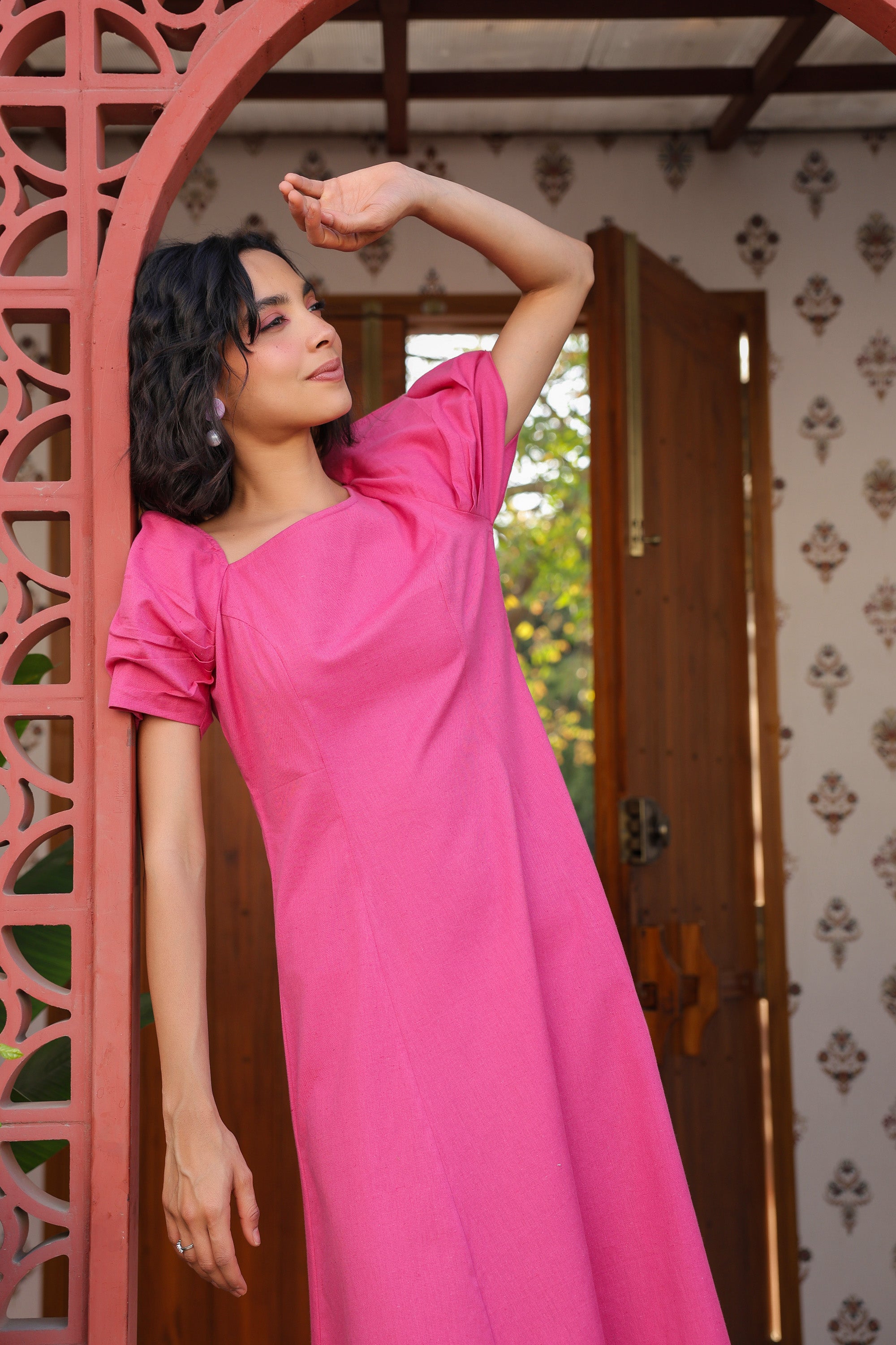 Dusky Rose Cotton Flex Dress