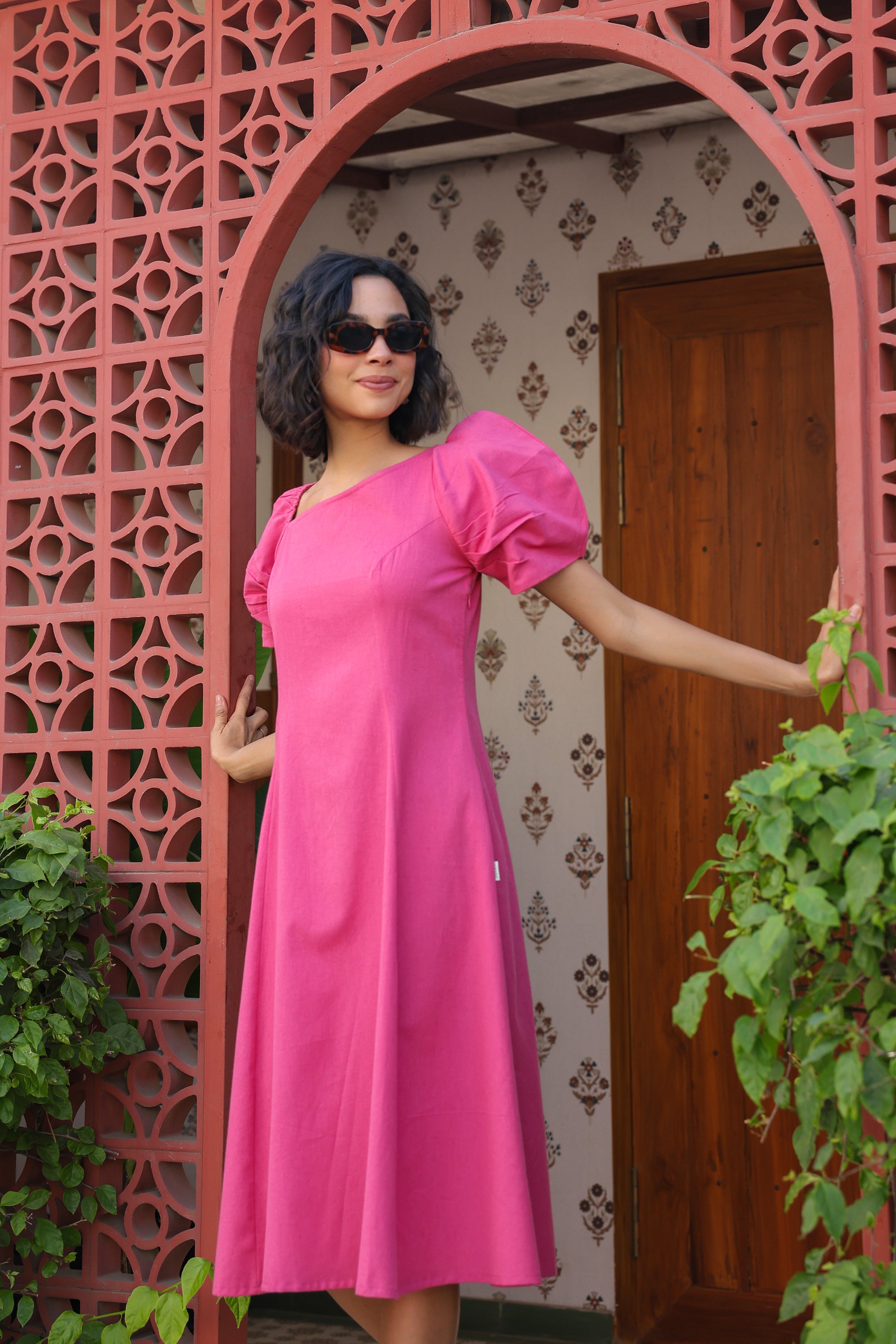 Dusky Rose Cotton Flex Dress