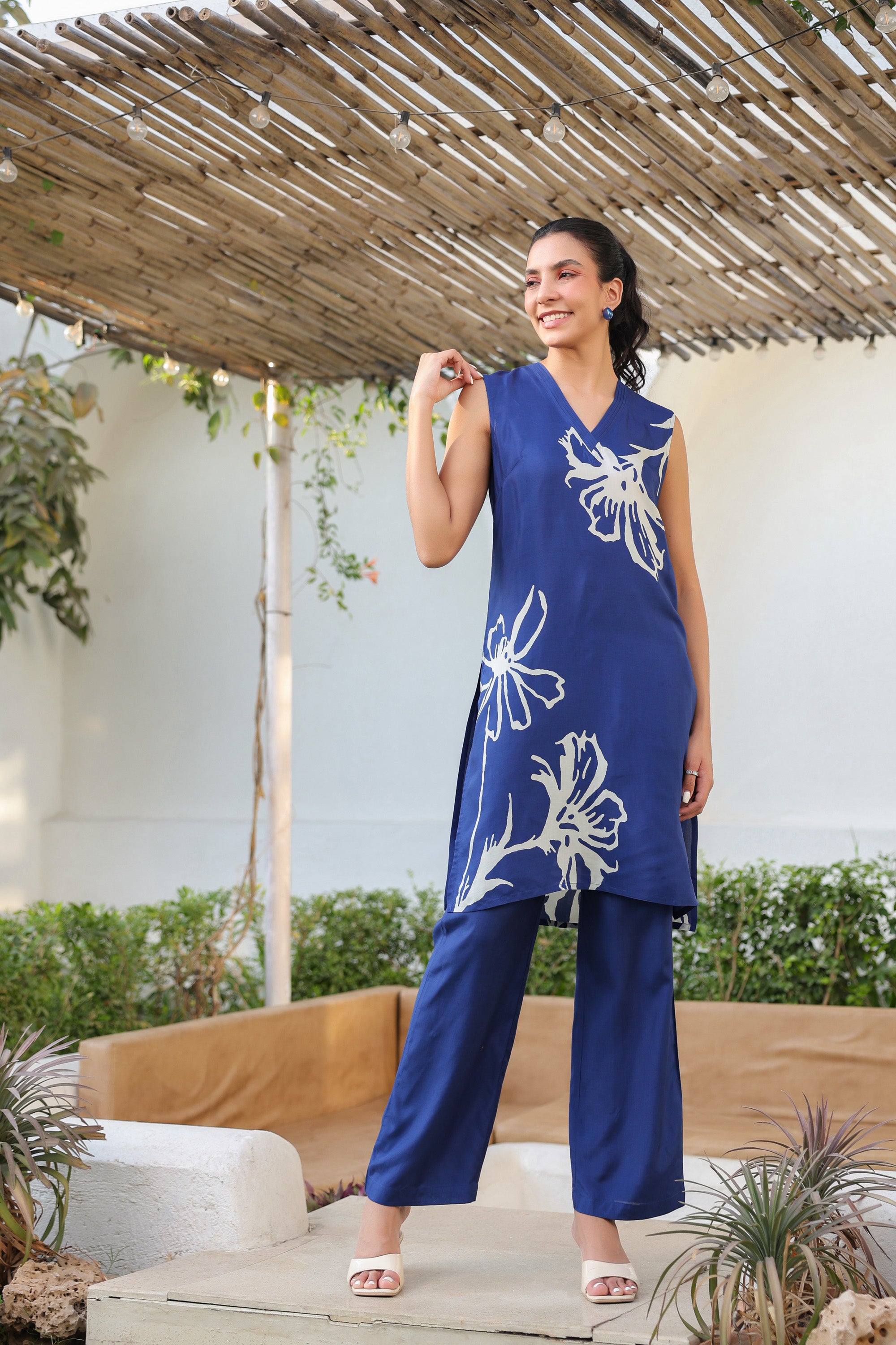 Blue Iris Russian Silk Co-ord Set