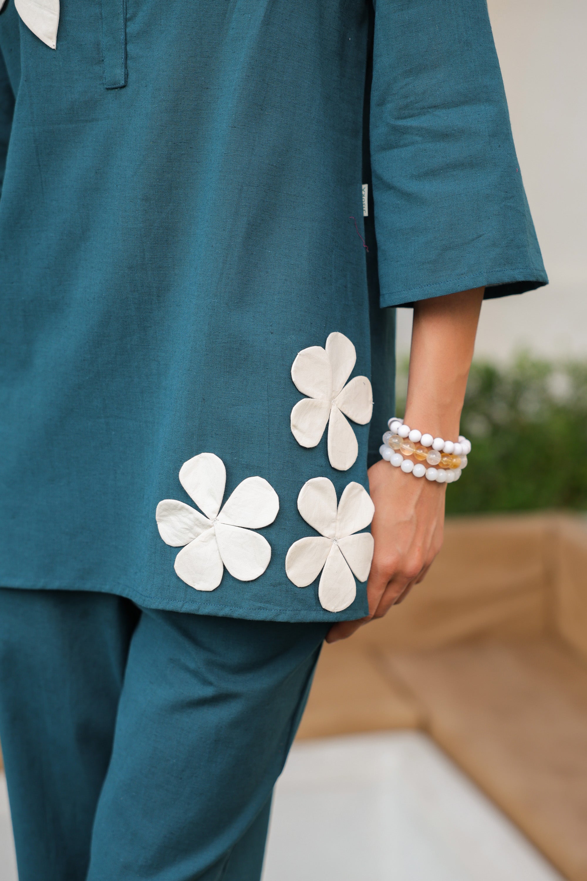 Teal Petal Cotton Flex Co-ord Set