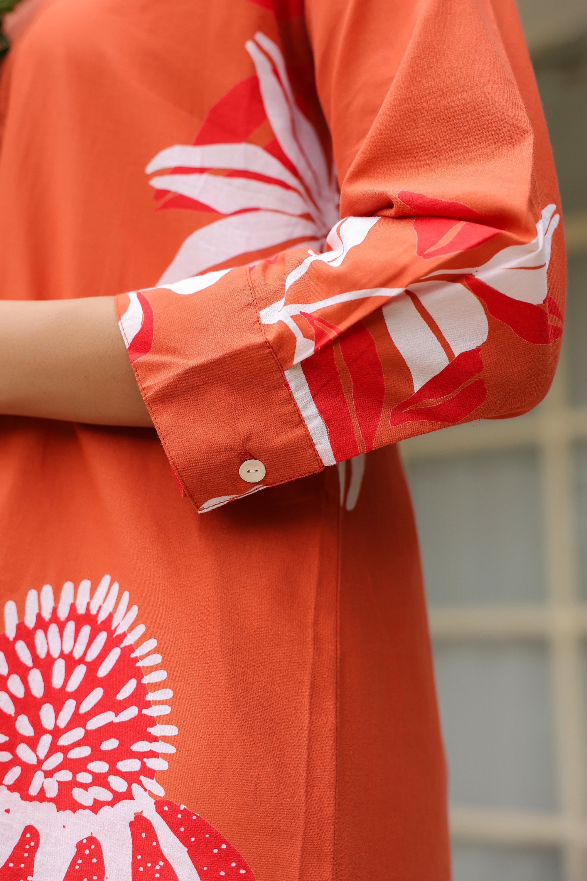 Rust Floral Printed Cotton Co-ord Set