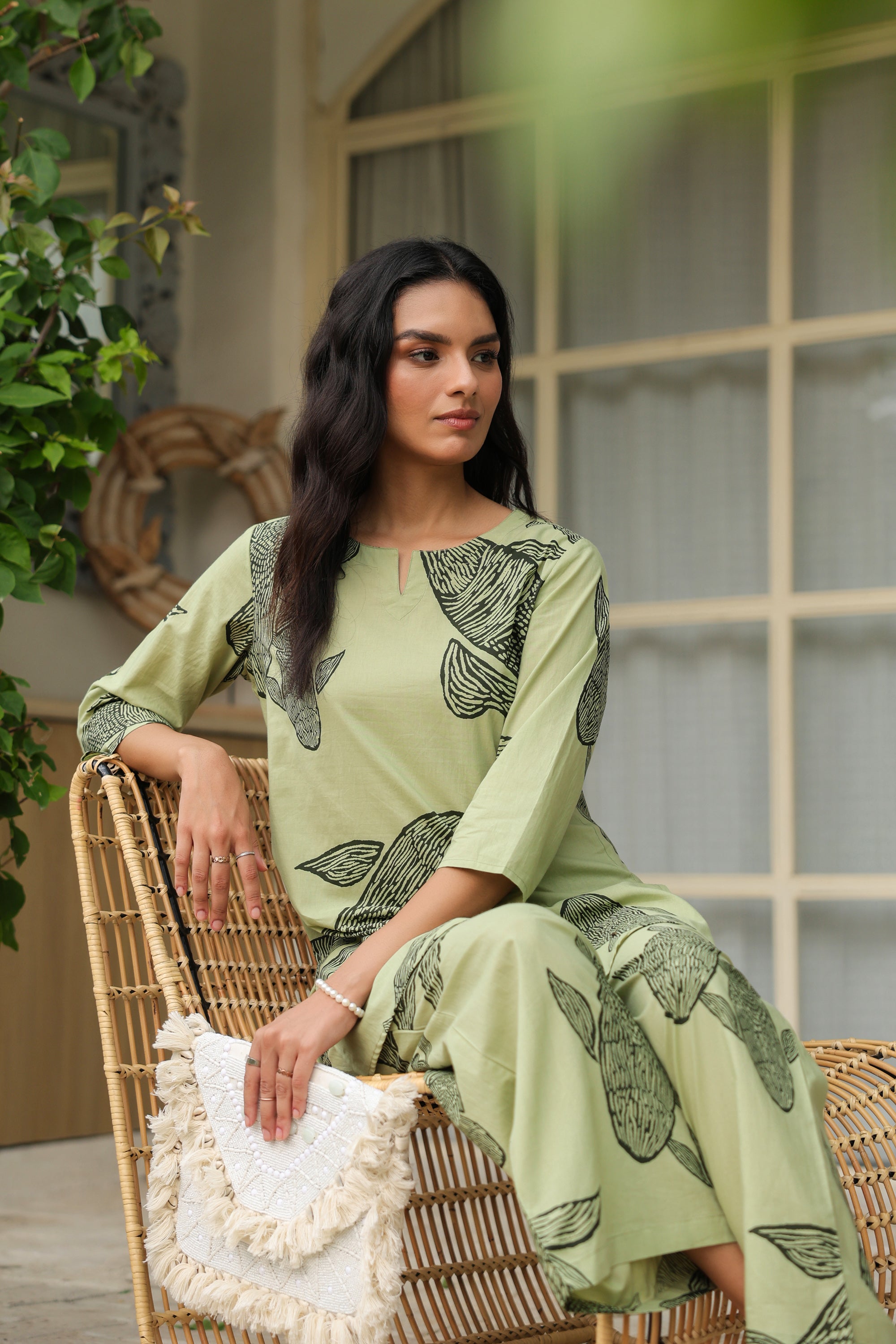 Serene Pastel Green Cotton Co-ord Set