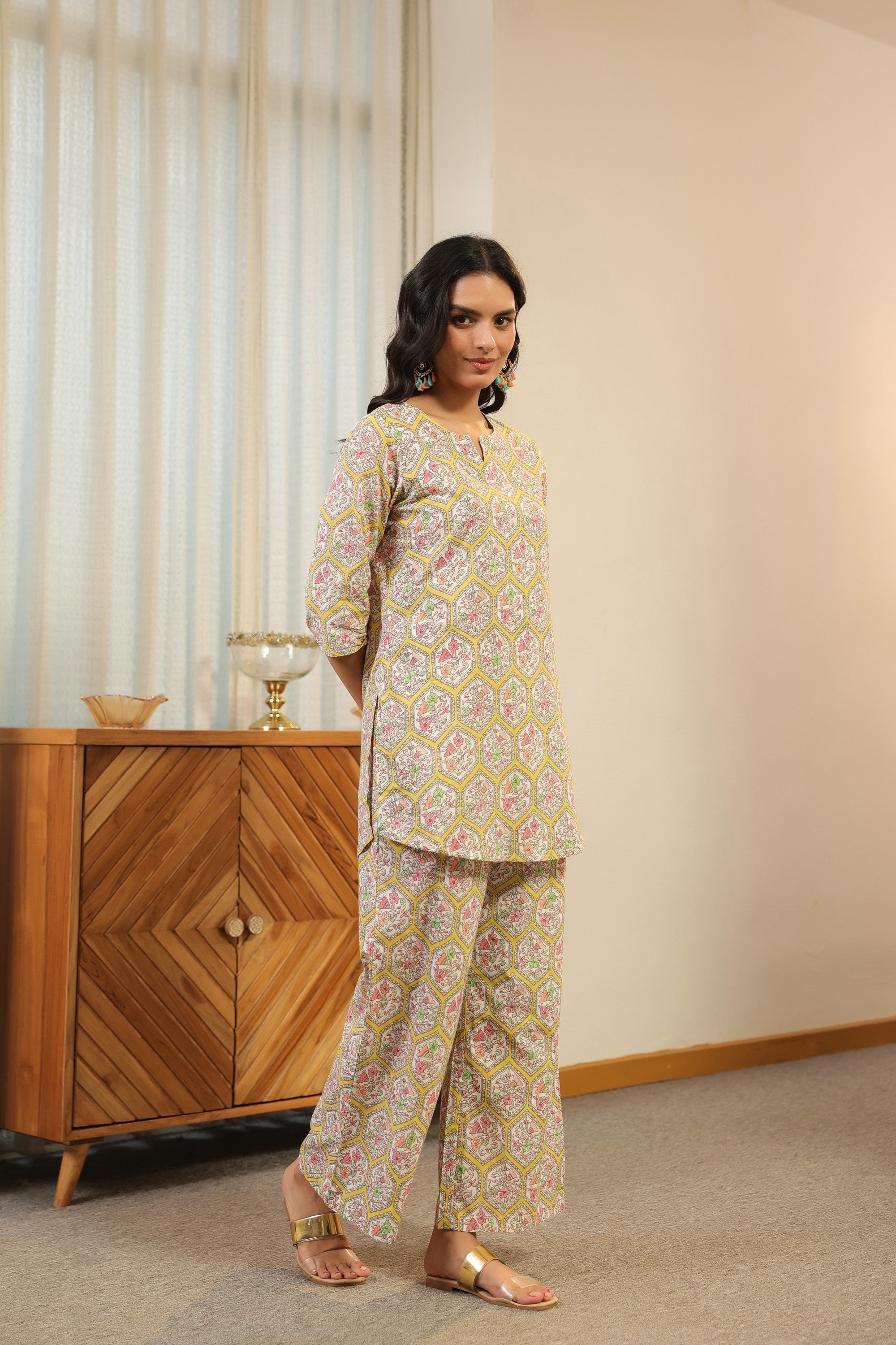 Pastel Mosaic Printed Cotton Co-ord Set