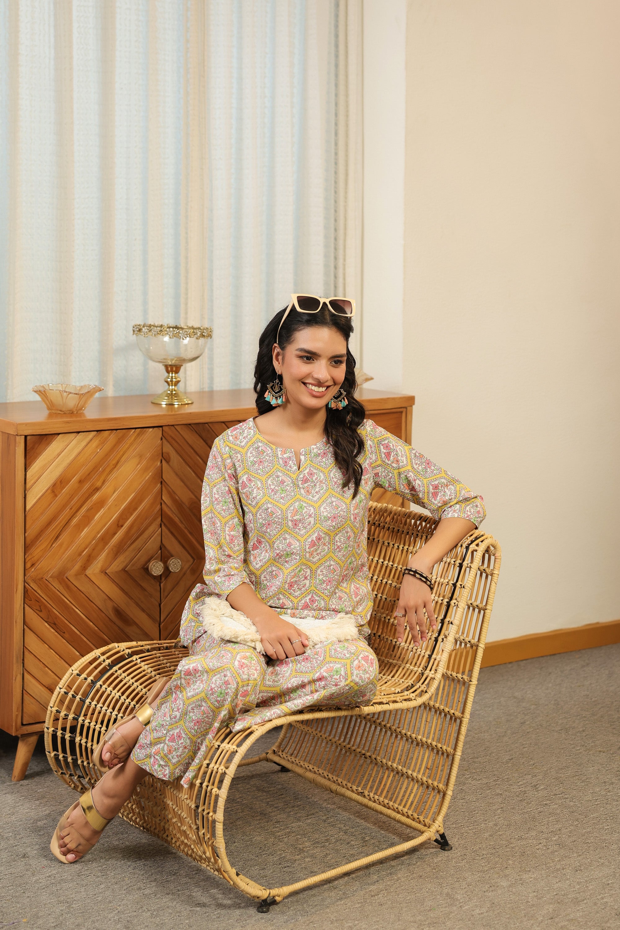 Pastel Mosaic Printed Cotton Co-ord Set