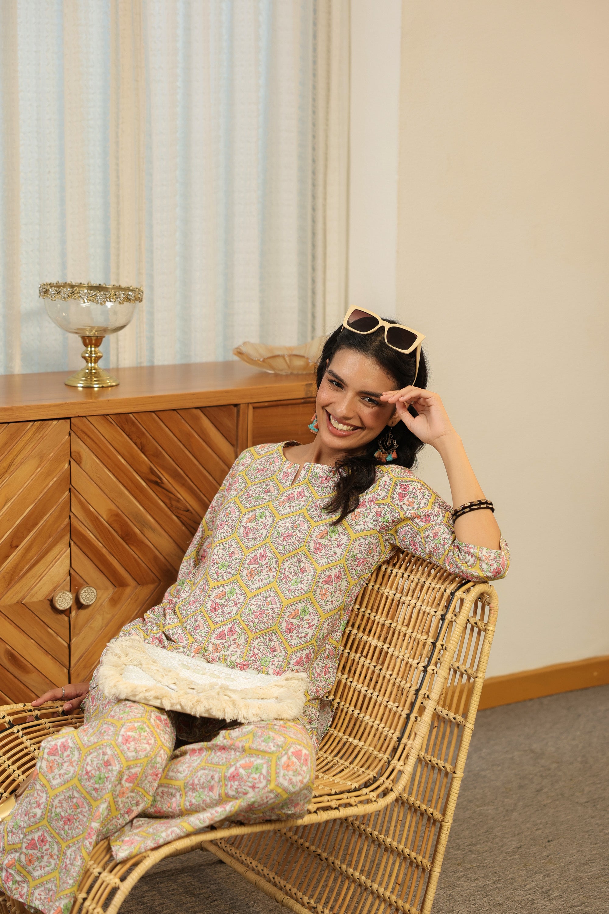 Pastel Mosaic Printed Cotton Co-ord Set