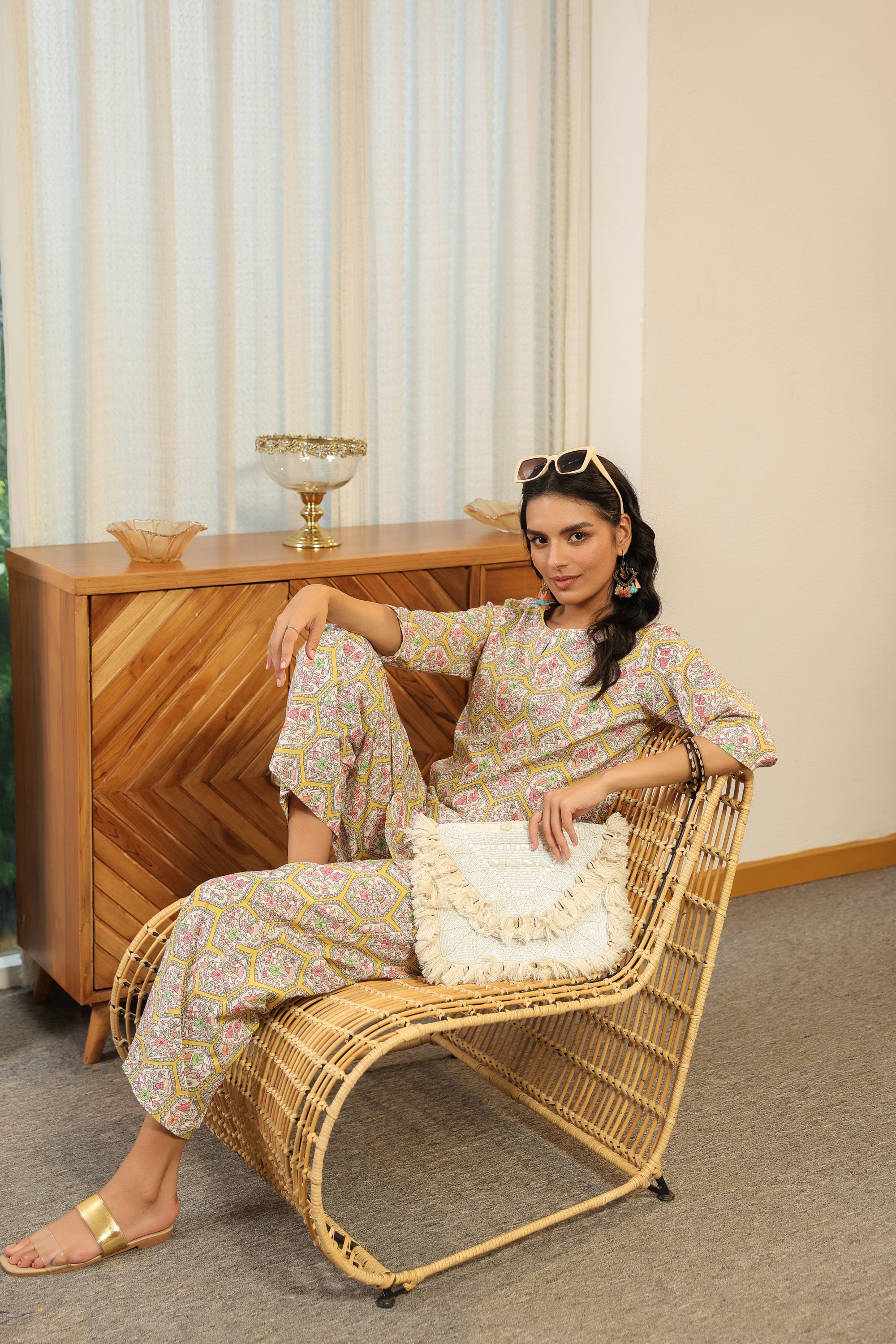 Pastel Mosaic Printed Cotton Co-ord Set