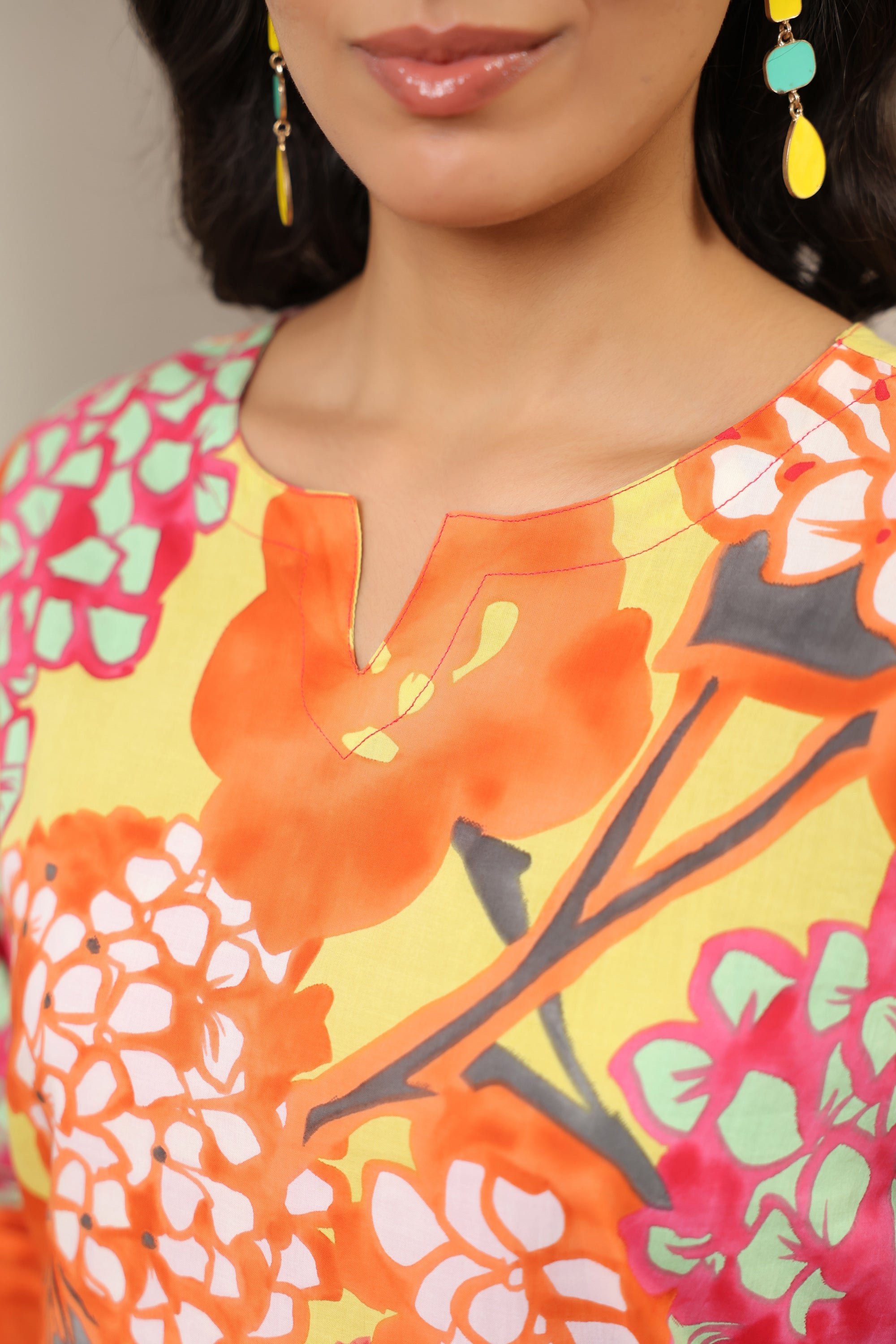 Tropical Bloom Multicolor Floral Printed Cotton Co-ord Set