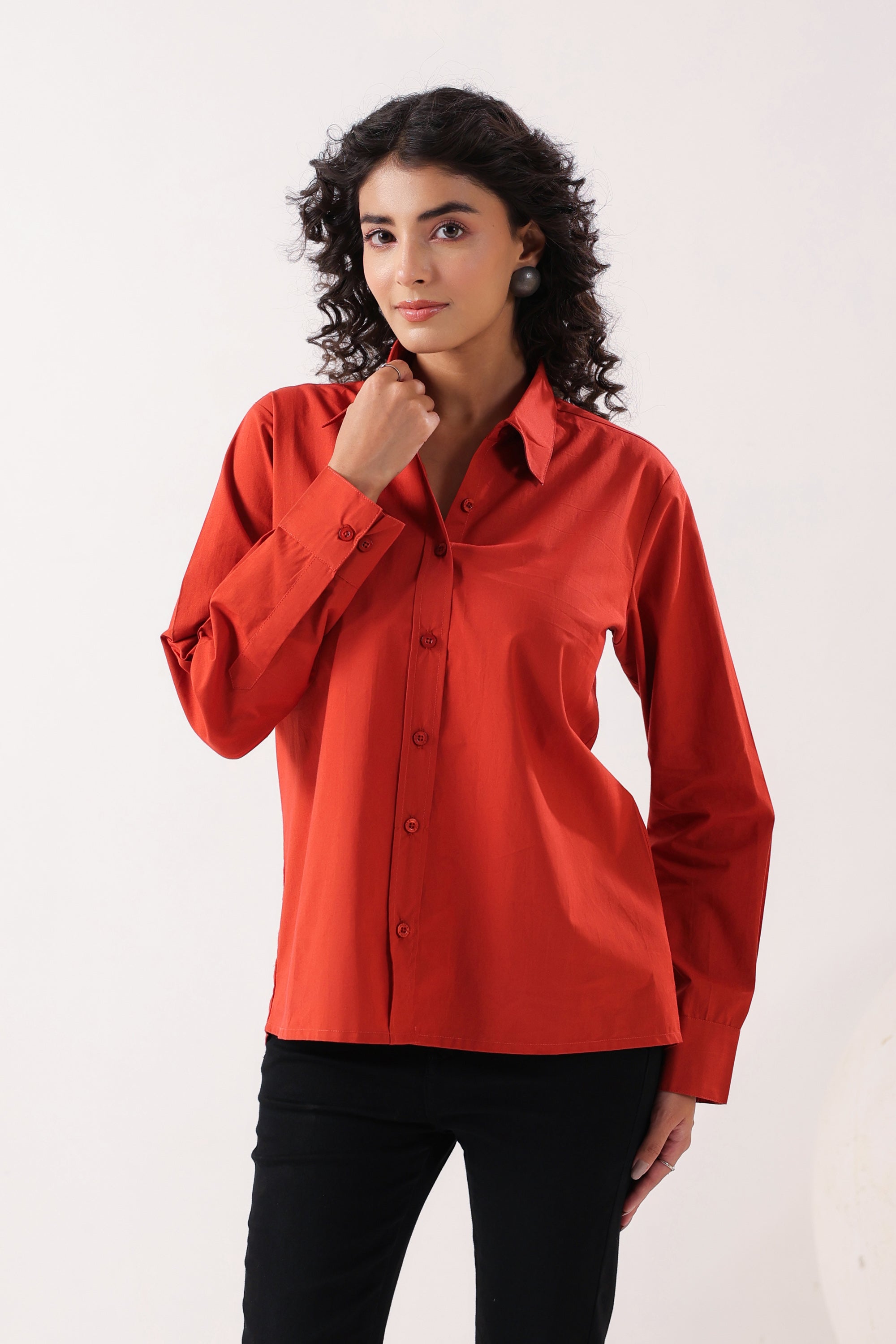 Red Essence Formal Poplin Shirt