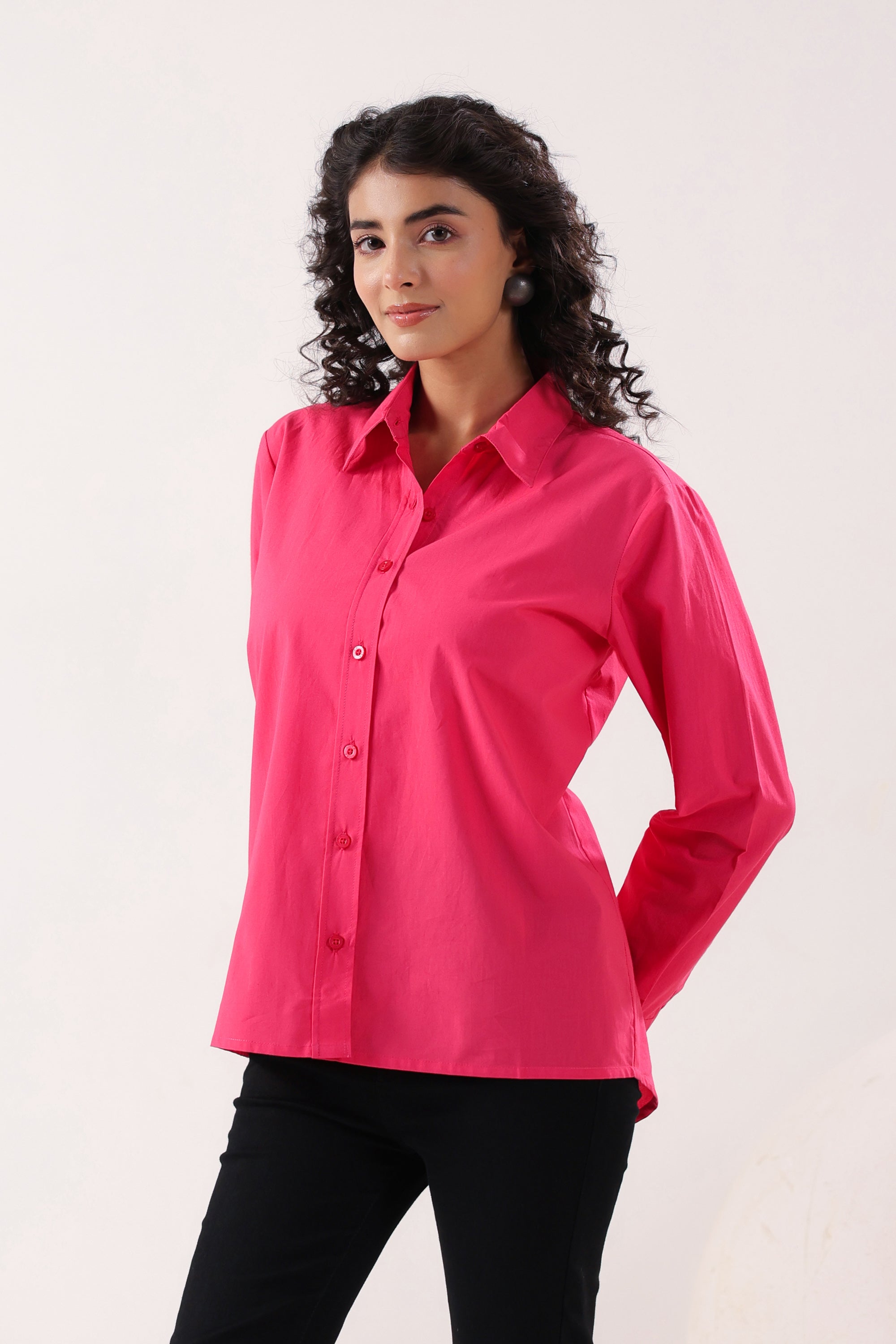 Fuchsia Flair Formal Pink Poplin Shirt