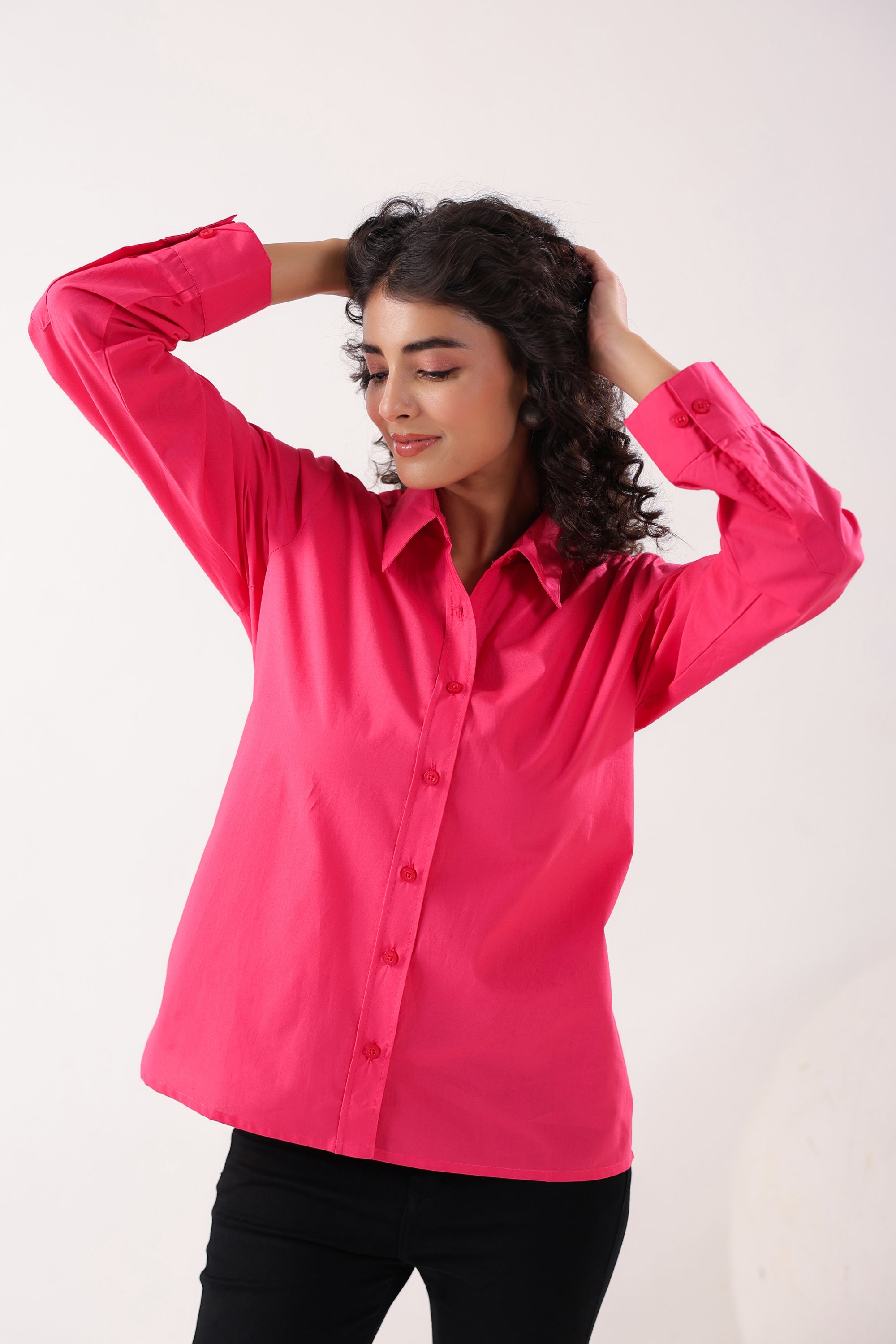 Fuchsia Flair Formal Pink Poplin Shirt
