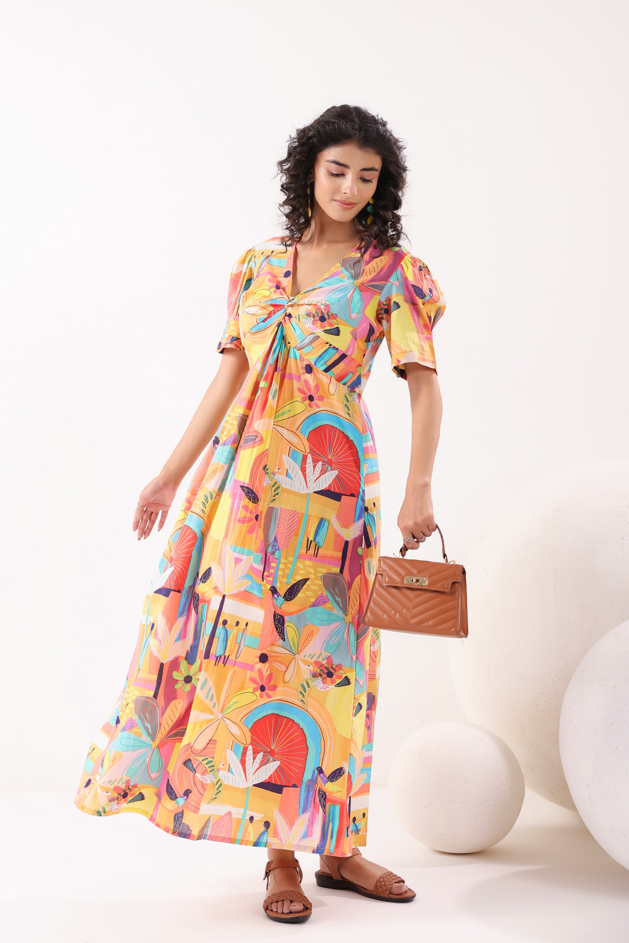Radiant Bloom Cotton Sundress