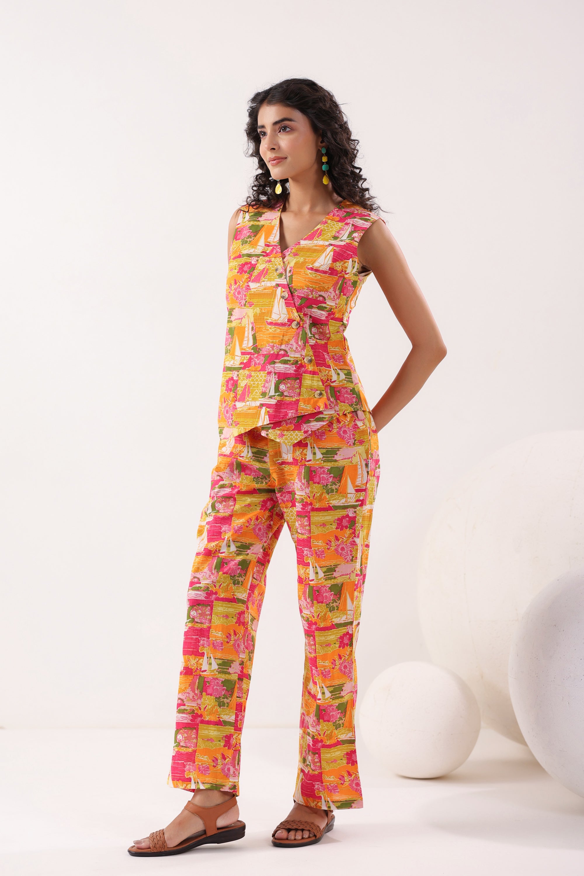 Sunburst Symphony Multi Cotton Co-ord Set