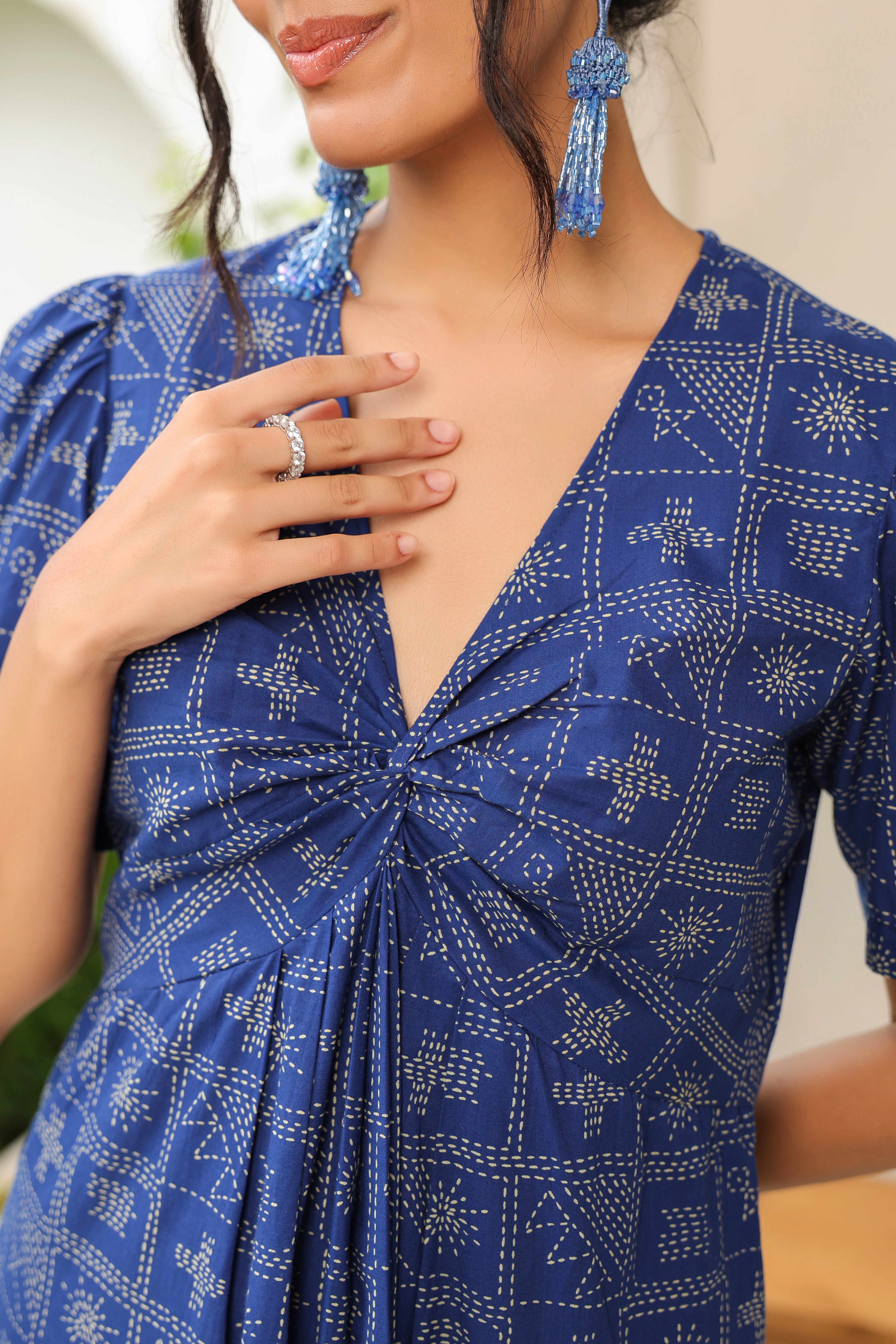 Geometric Grace Cotton Dress