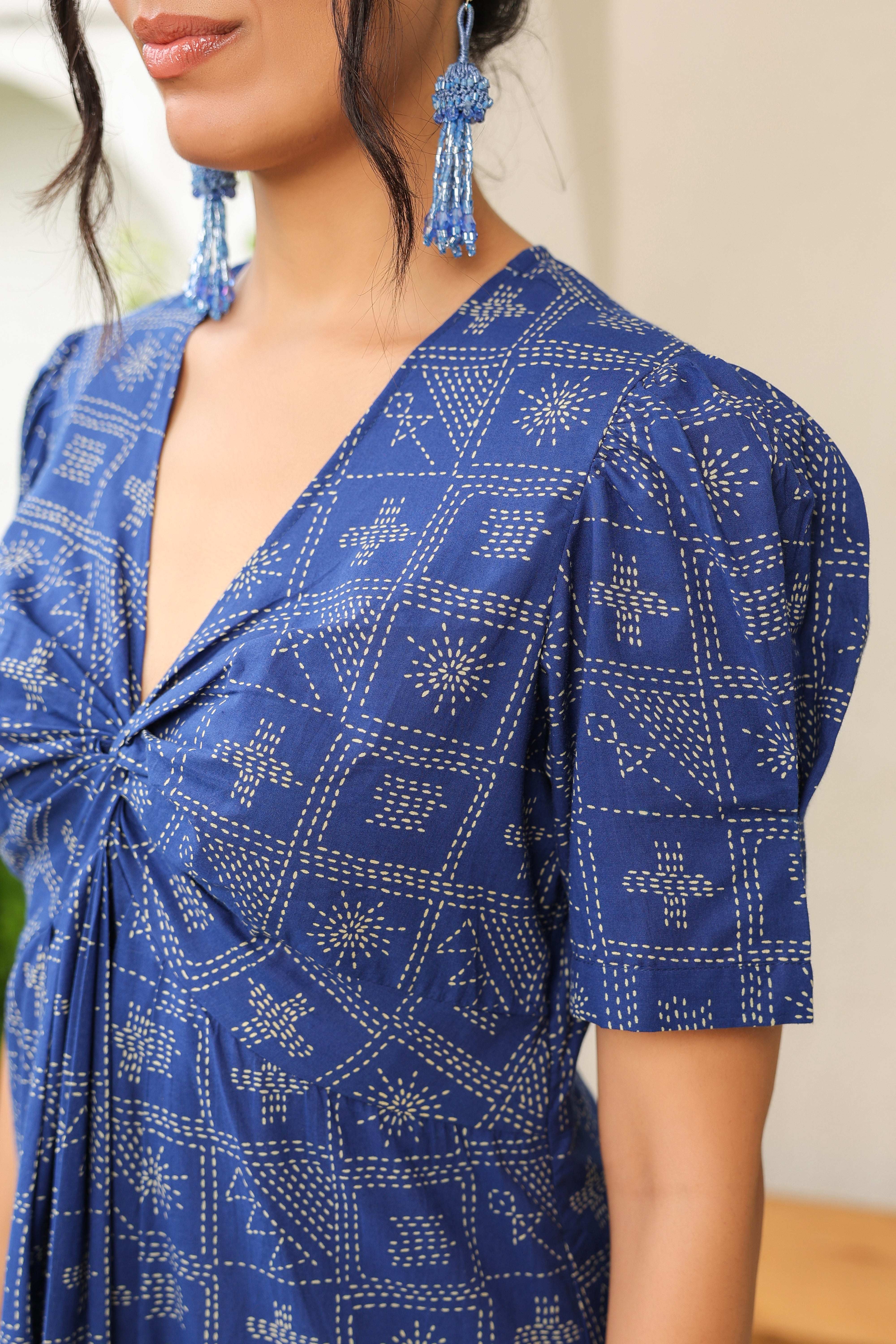 Geometric Grace Cotton Dress
