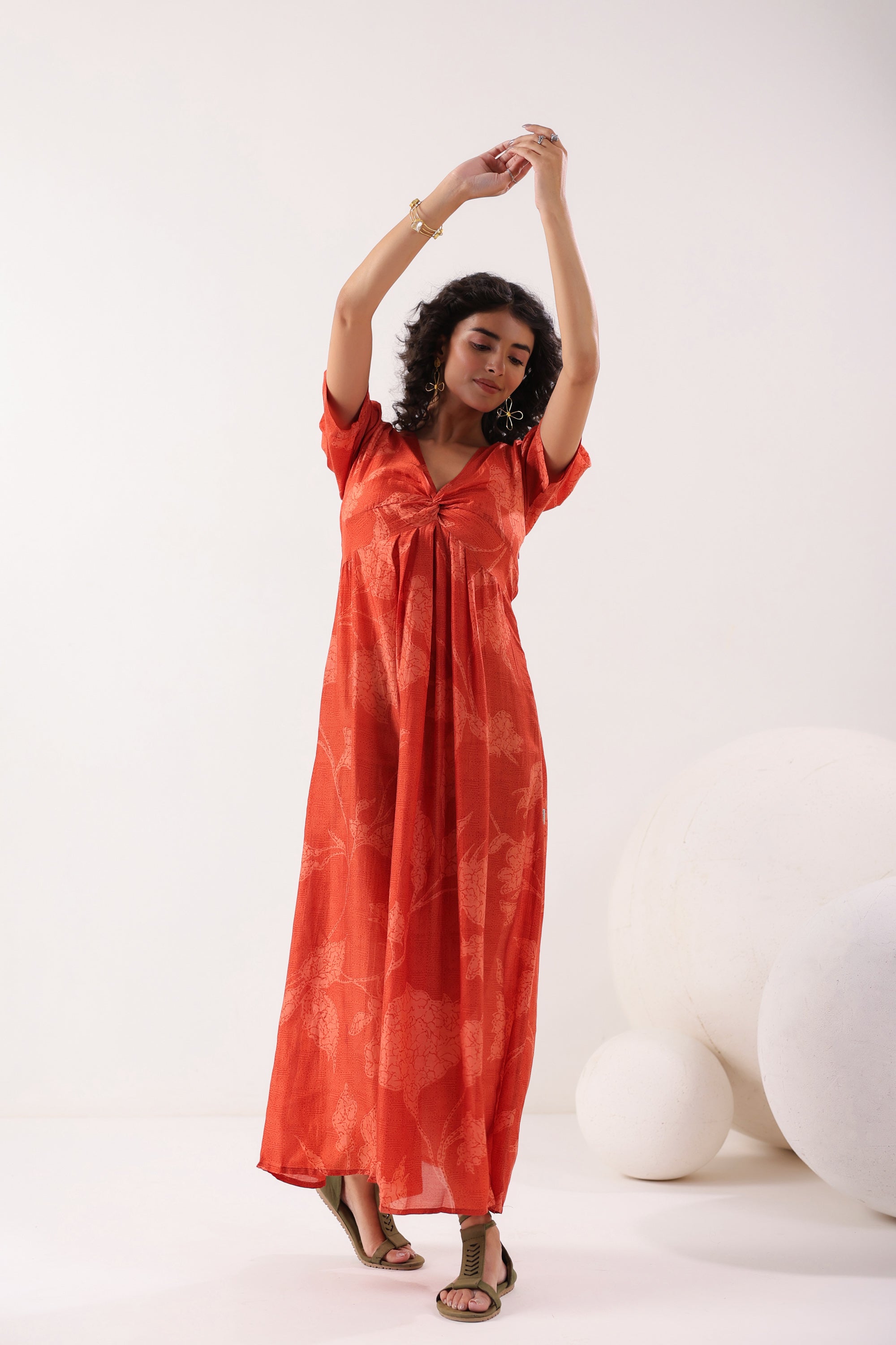 Rust Breeze Silk Sundress