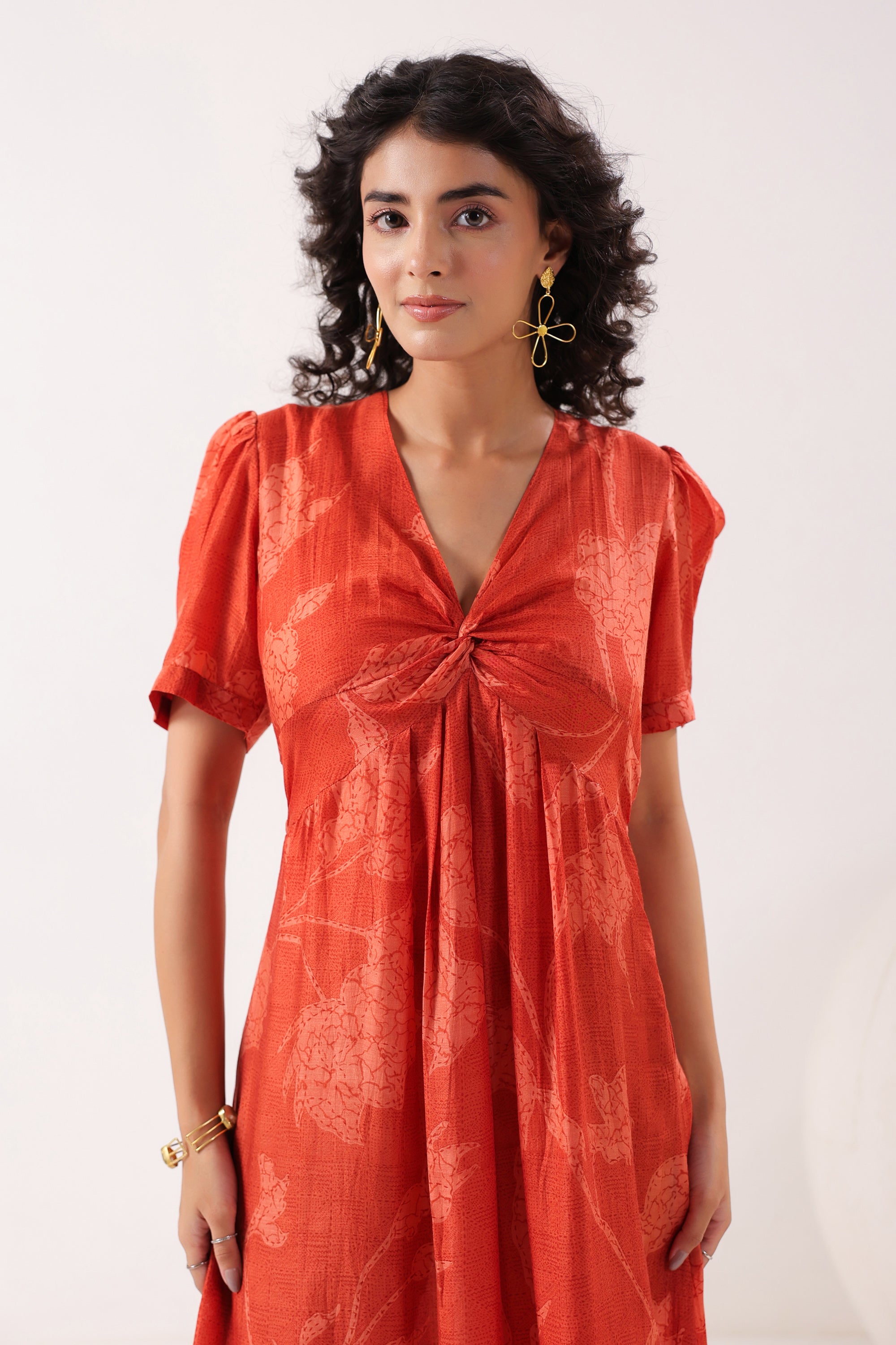 Rust Breeze Silk Sundress