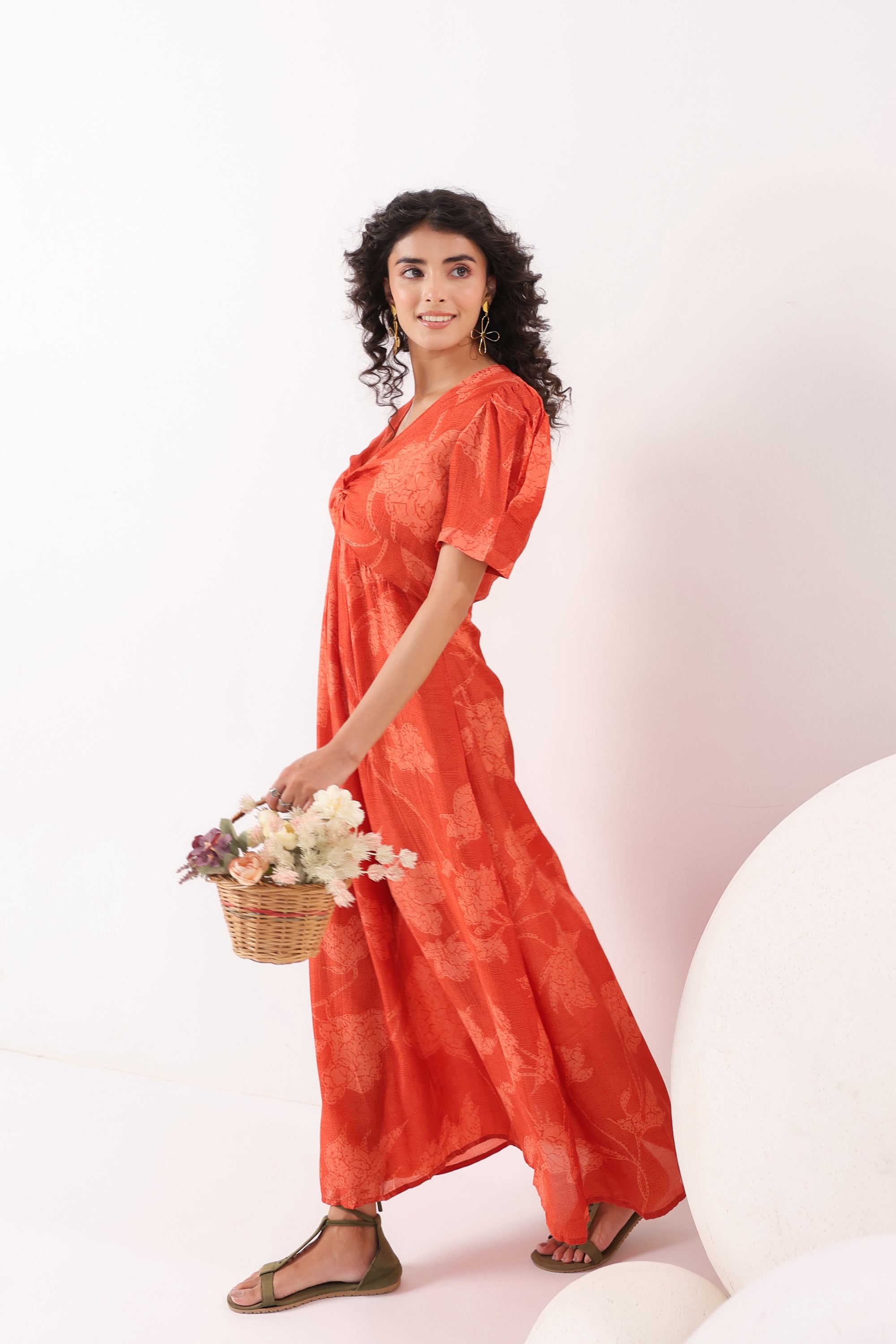 Rust Breeze Silk Sundress