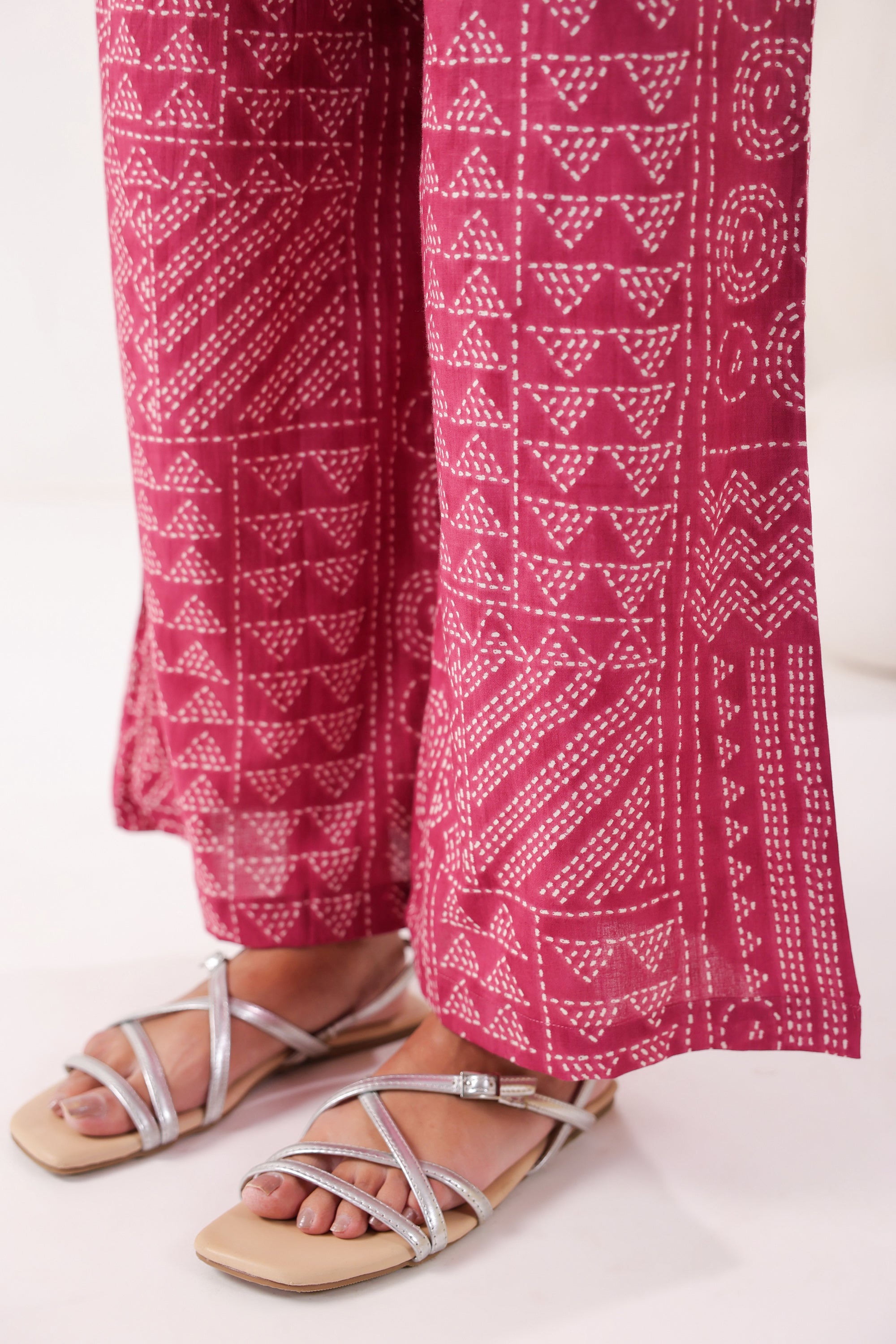 Rani Pink Bandhani Printed Cotton Co-ord Set