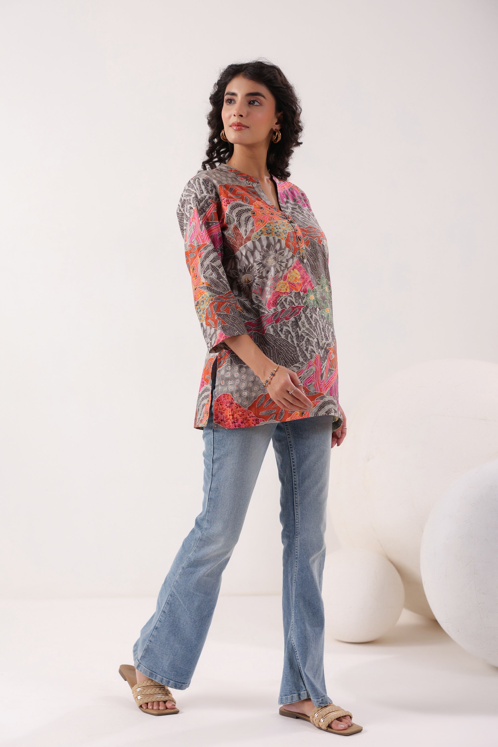 Heritage Hues Printed Multi Cotton Top